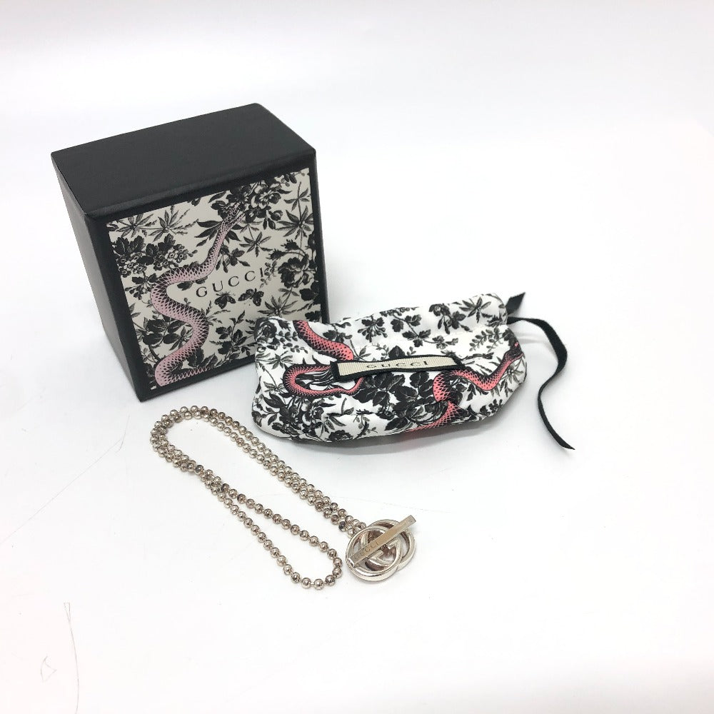 GUCCI Necklace 216435 SV925 Silver Double G Women Used