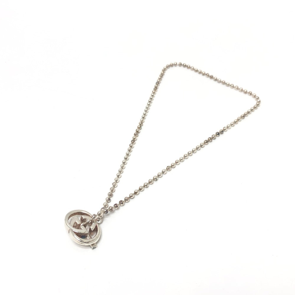 GUCCI Necklace 216435 SV925 Silver Double G Women Used