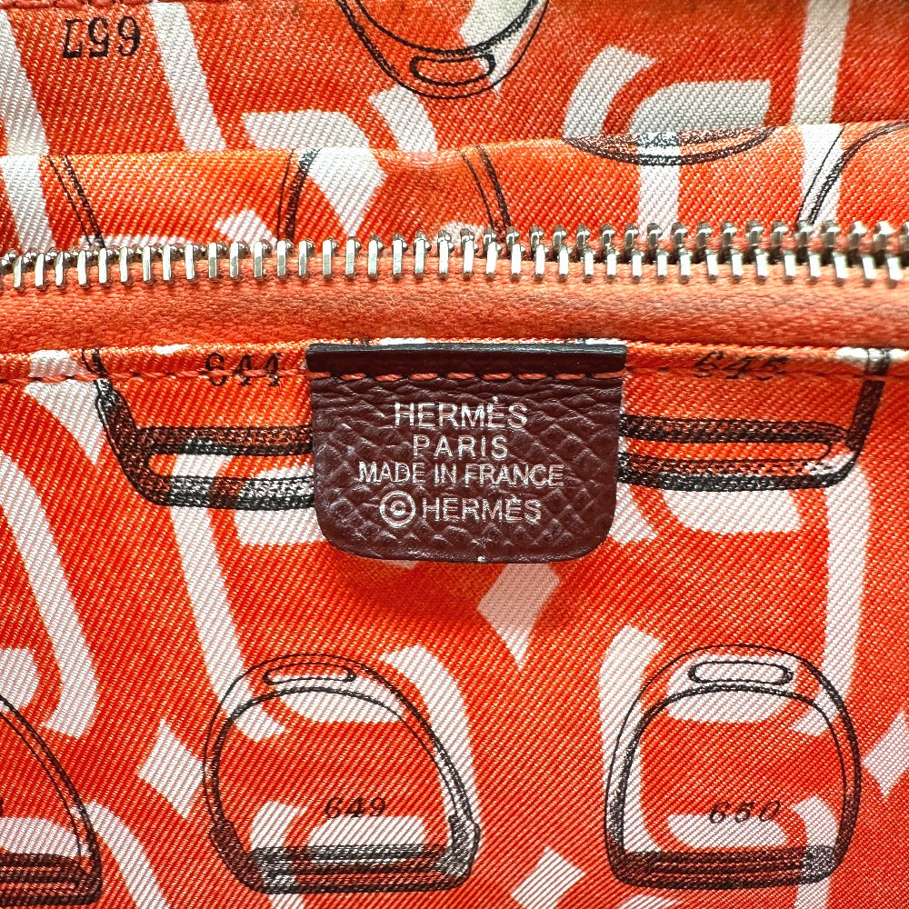 HERMES Long Wallet Purse Epsom wine-red Azap Long