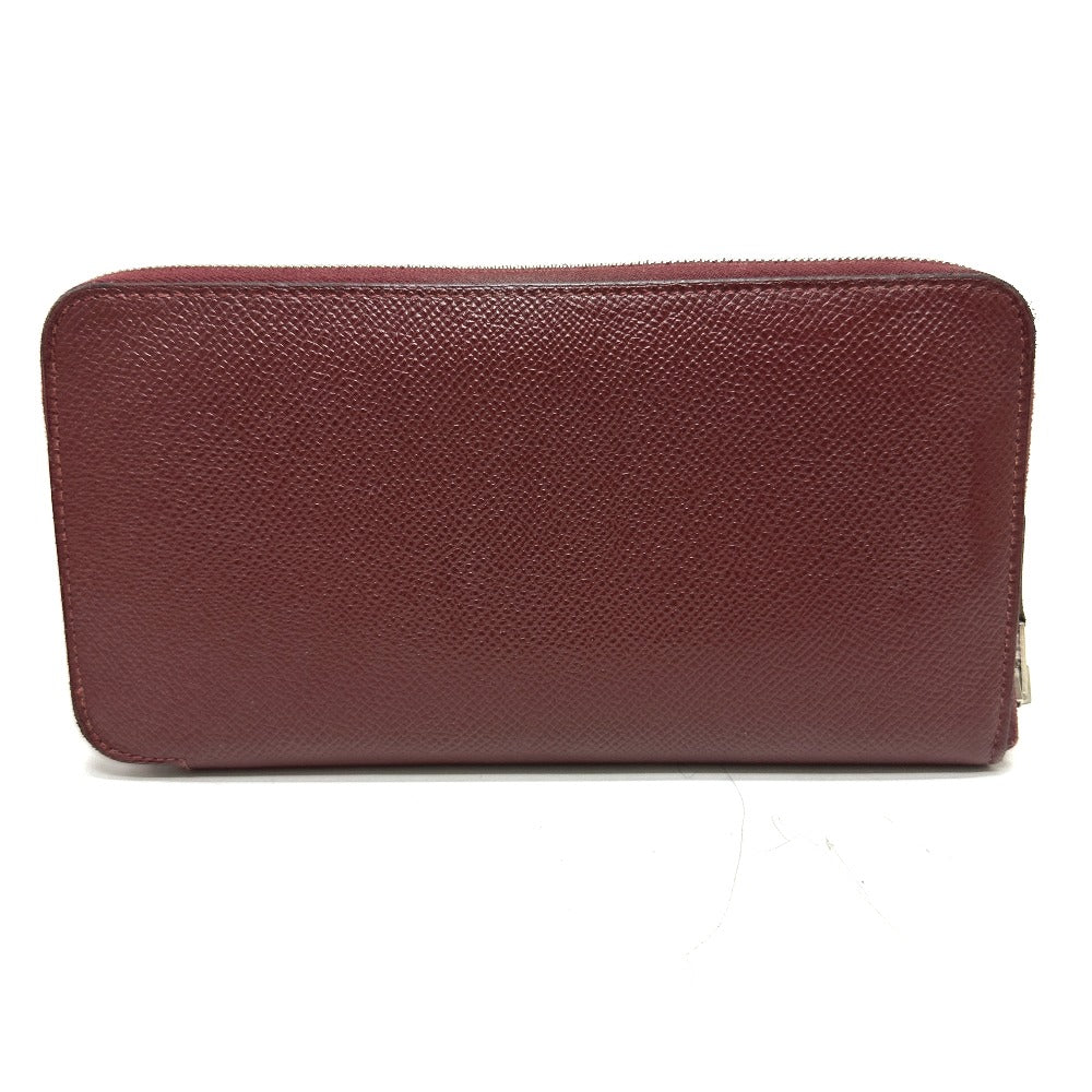 HERMES Long Wallet Purse Epsom wine-red Azap Long