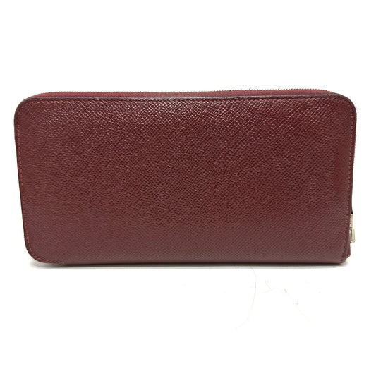HERMES Long Wallet Purse Epsom wine-red Azap Long