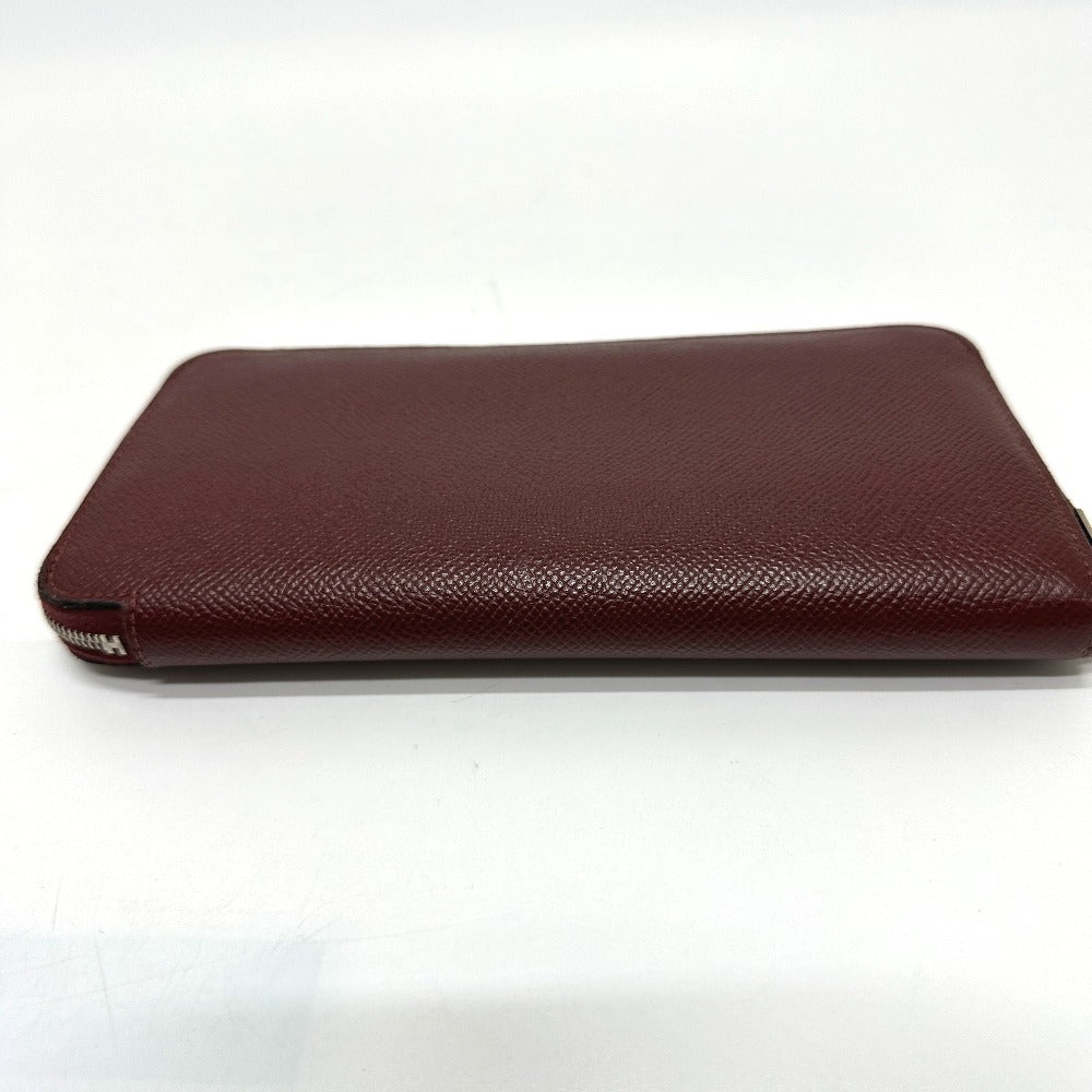 HERMES Long Wallet Purse Epsom wine-red Azap Long
