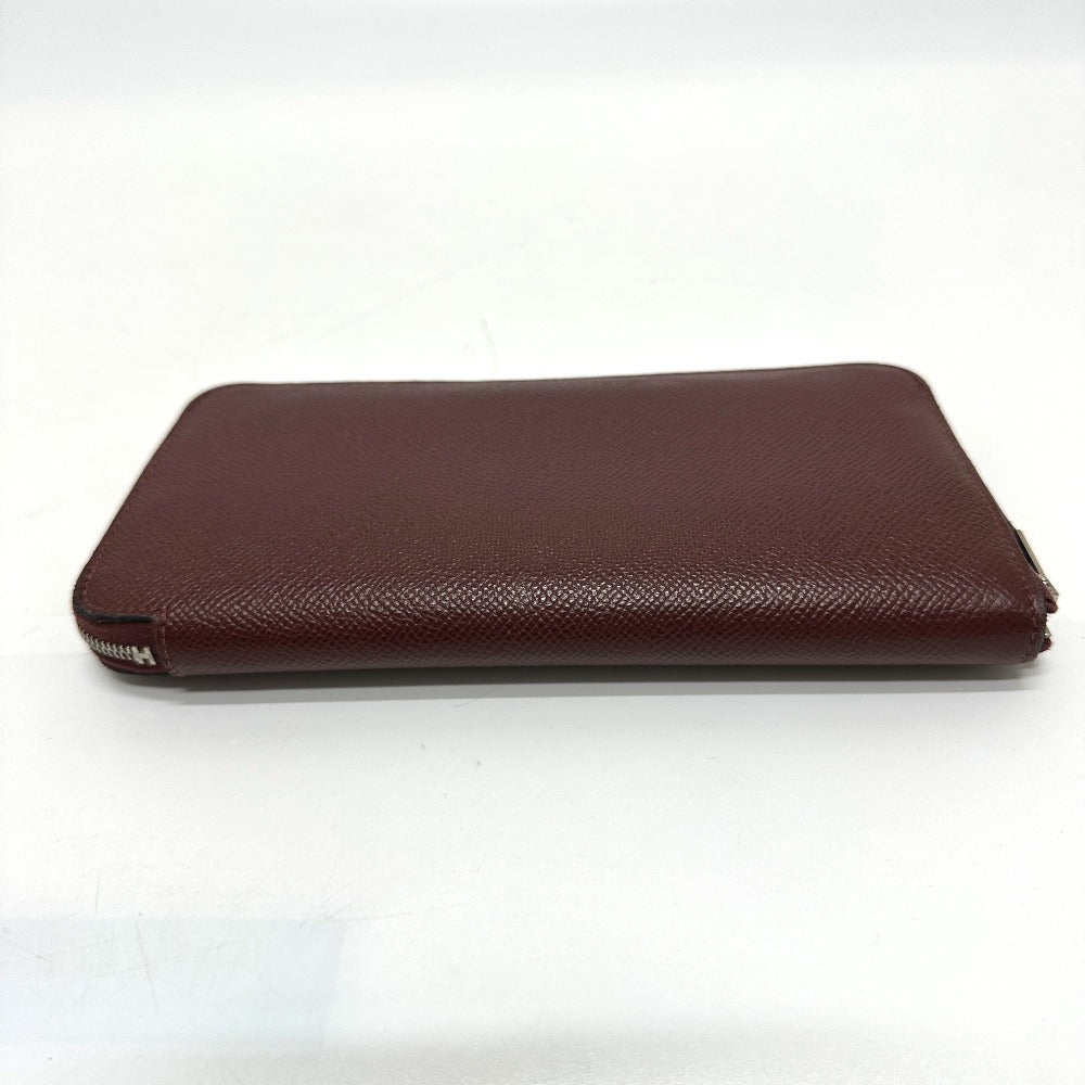 HERMES Long Wallet Purse Epsom wine-red Azap Long