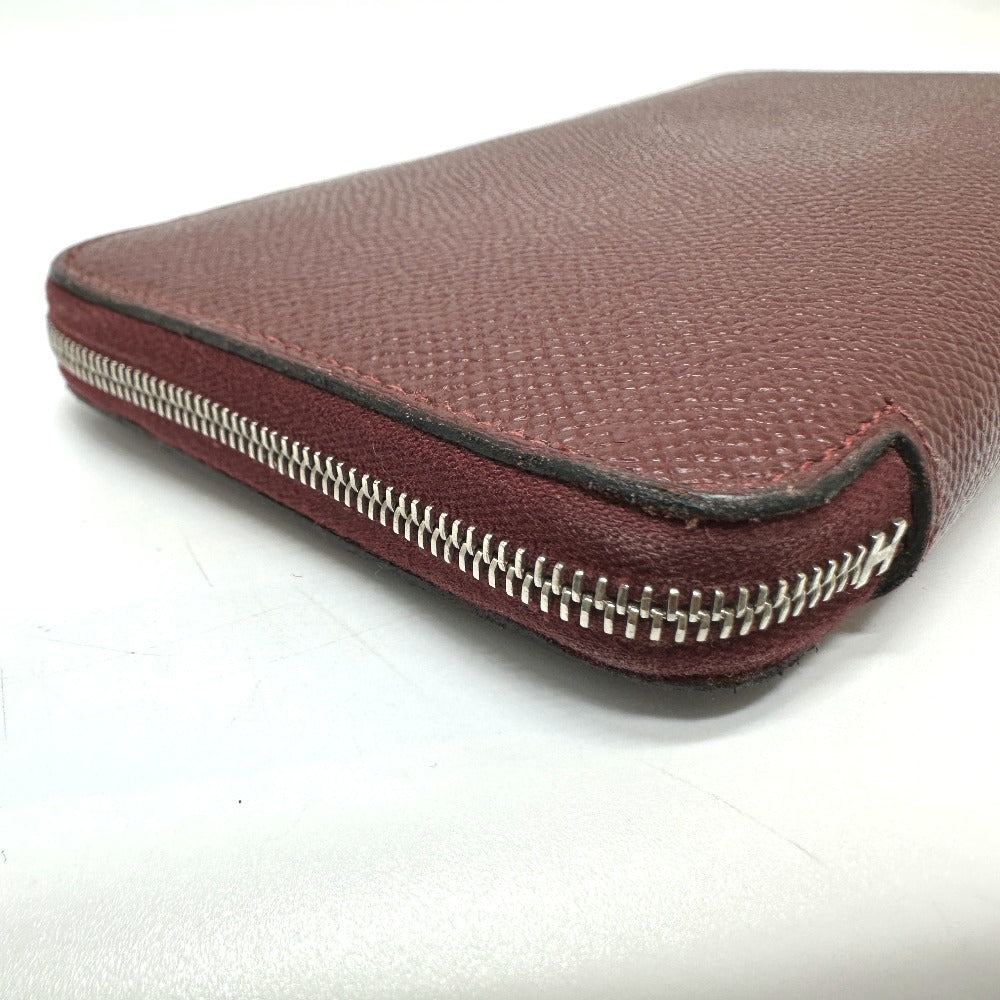 HERMES Long Wallet Purse Epsom wine-red Azap Long