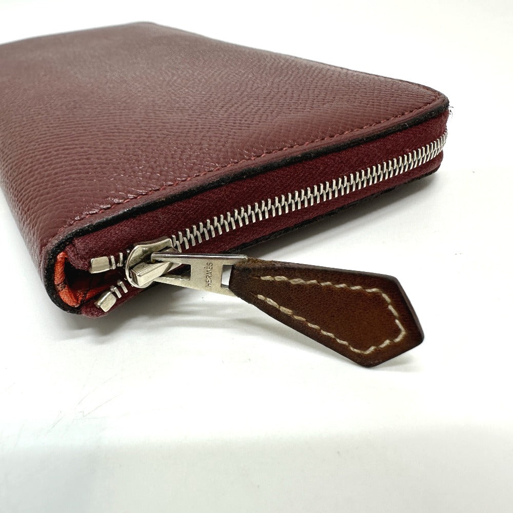 HERMES Long Wallet Purse Epsom wine-red Azap Long