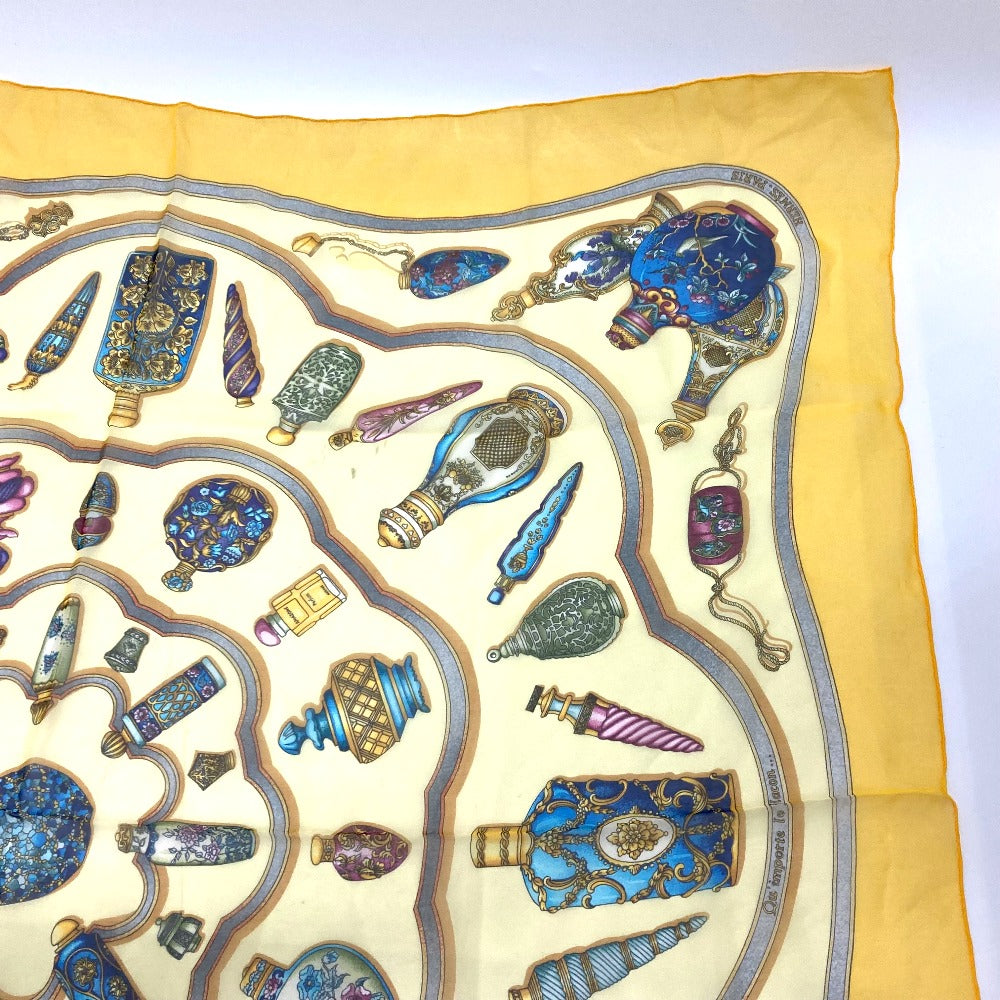 HERMES scarf silk yellow Qu importe le flacon