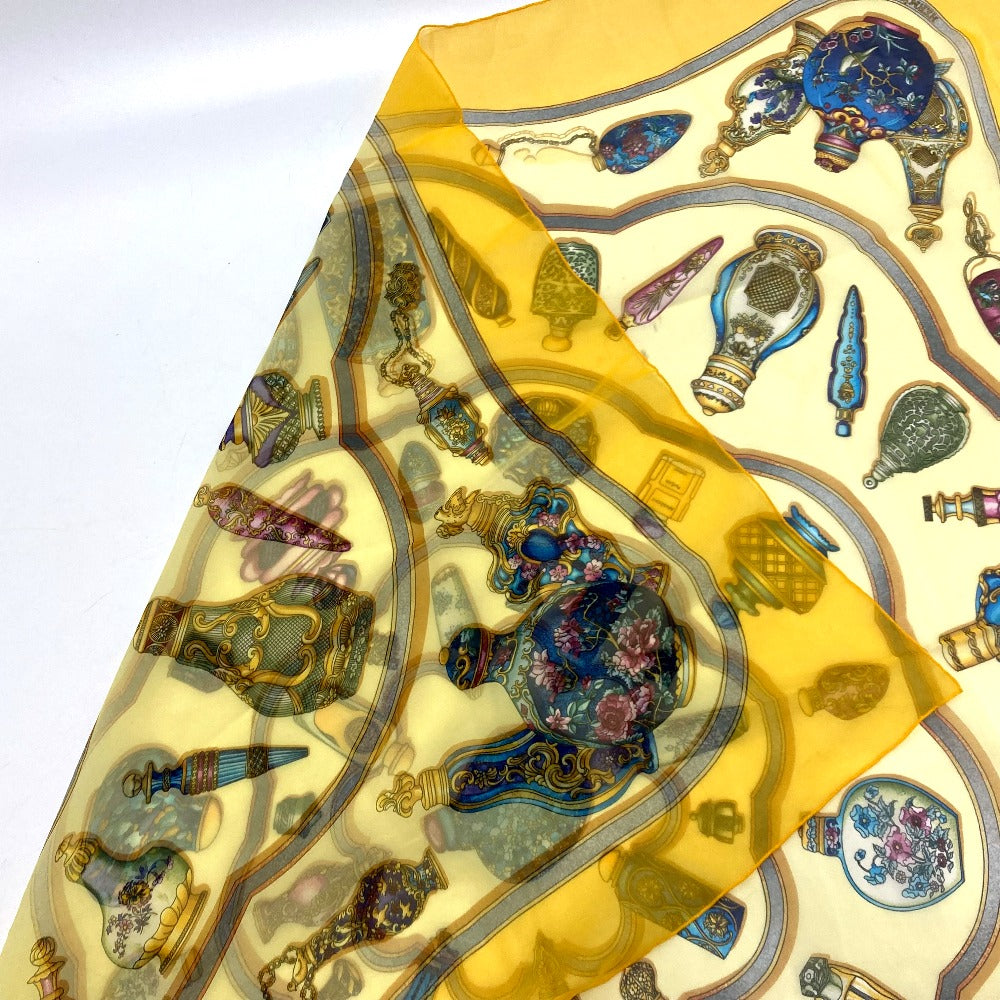 HERMES scarf silk yellow Qu importe le flacon