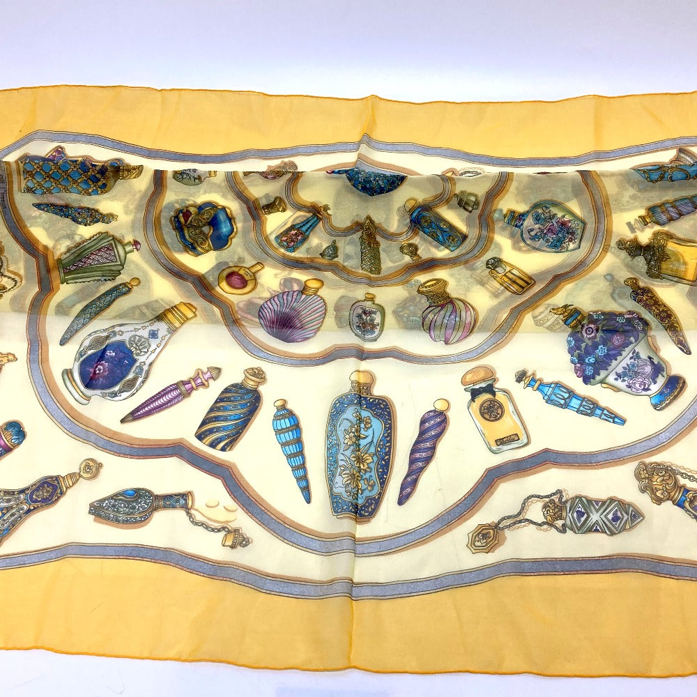 HERMES scarf silk yellow Qu importe le flacon