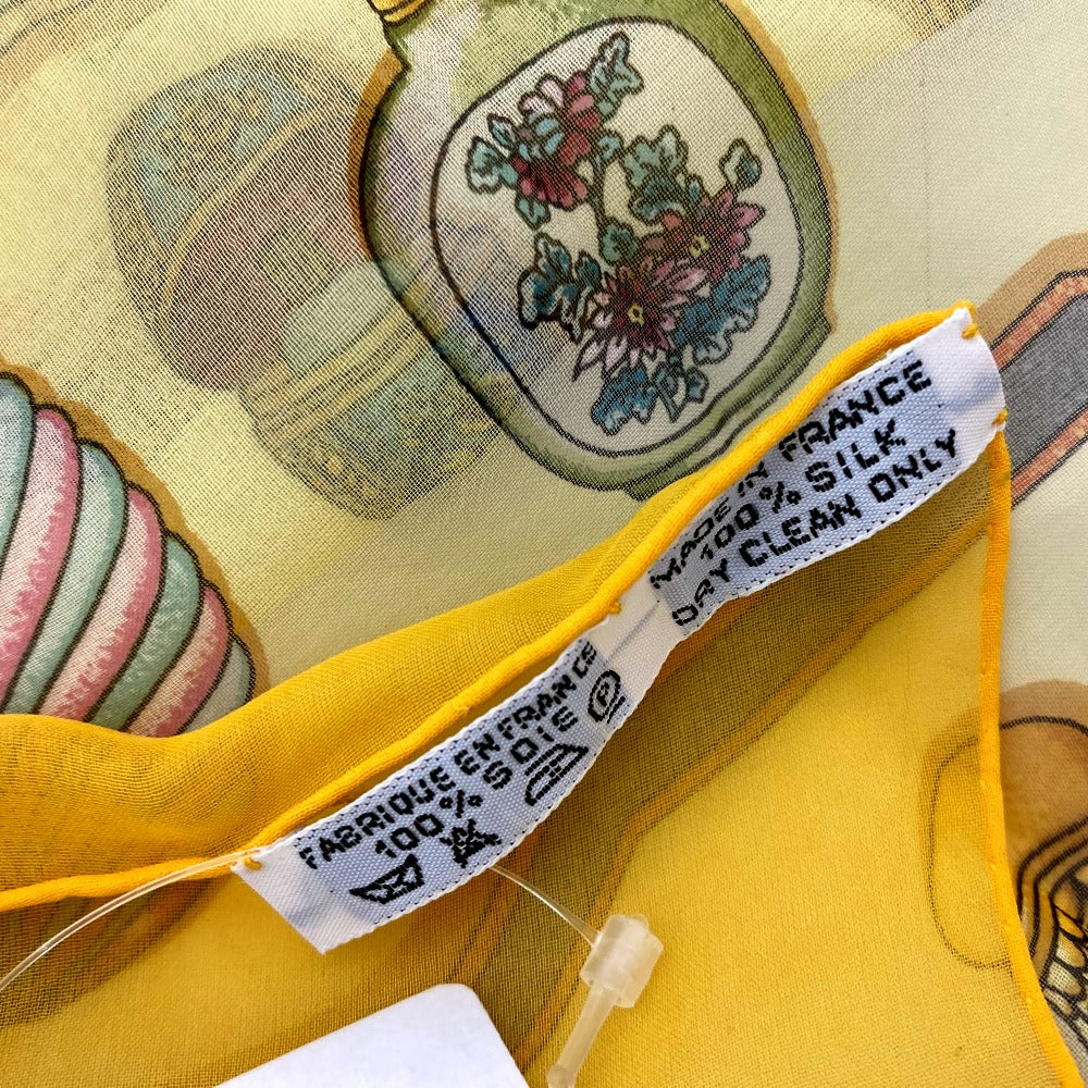HERMES scarf silk yellow Qu importe le flacon