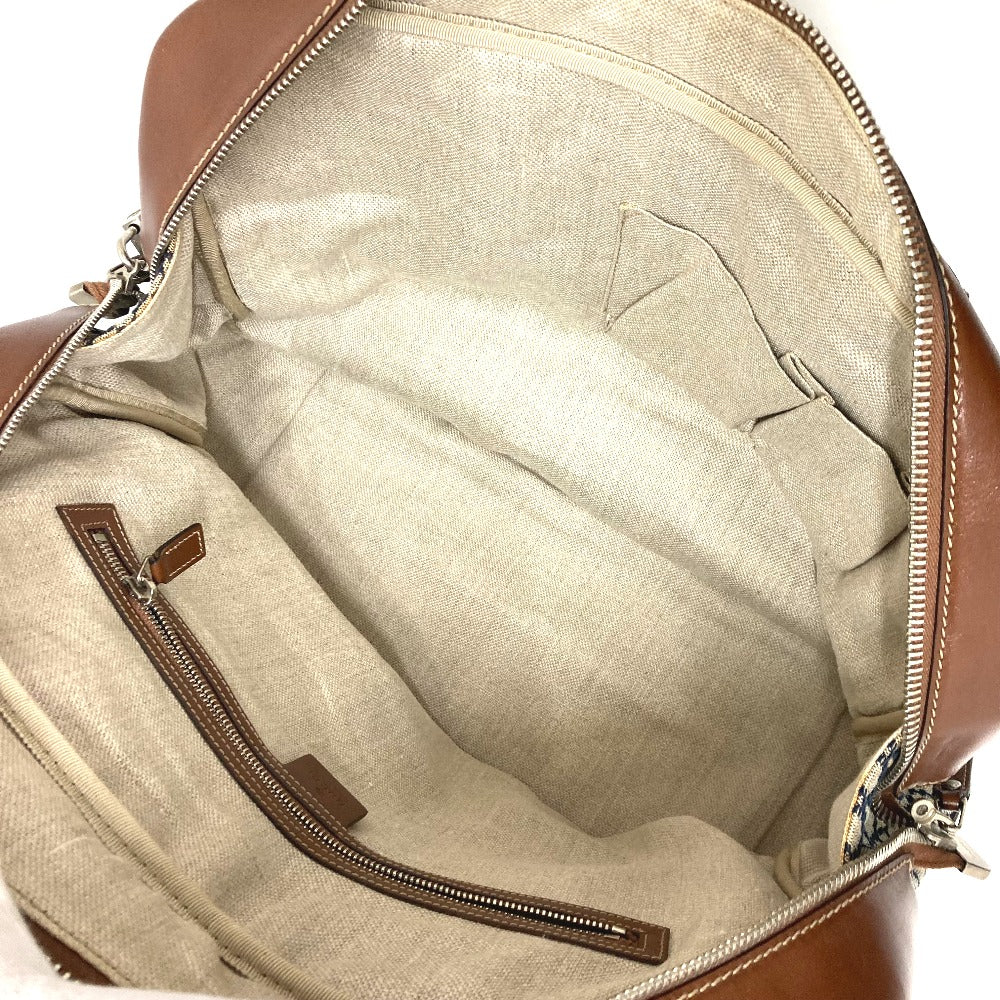 GUCCI Boston Duffel bag 231838 Leather / canvas Brown x gray Diamante