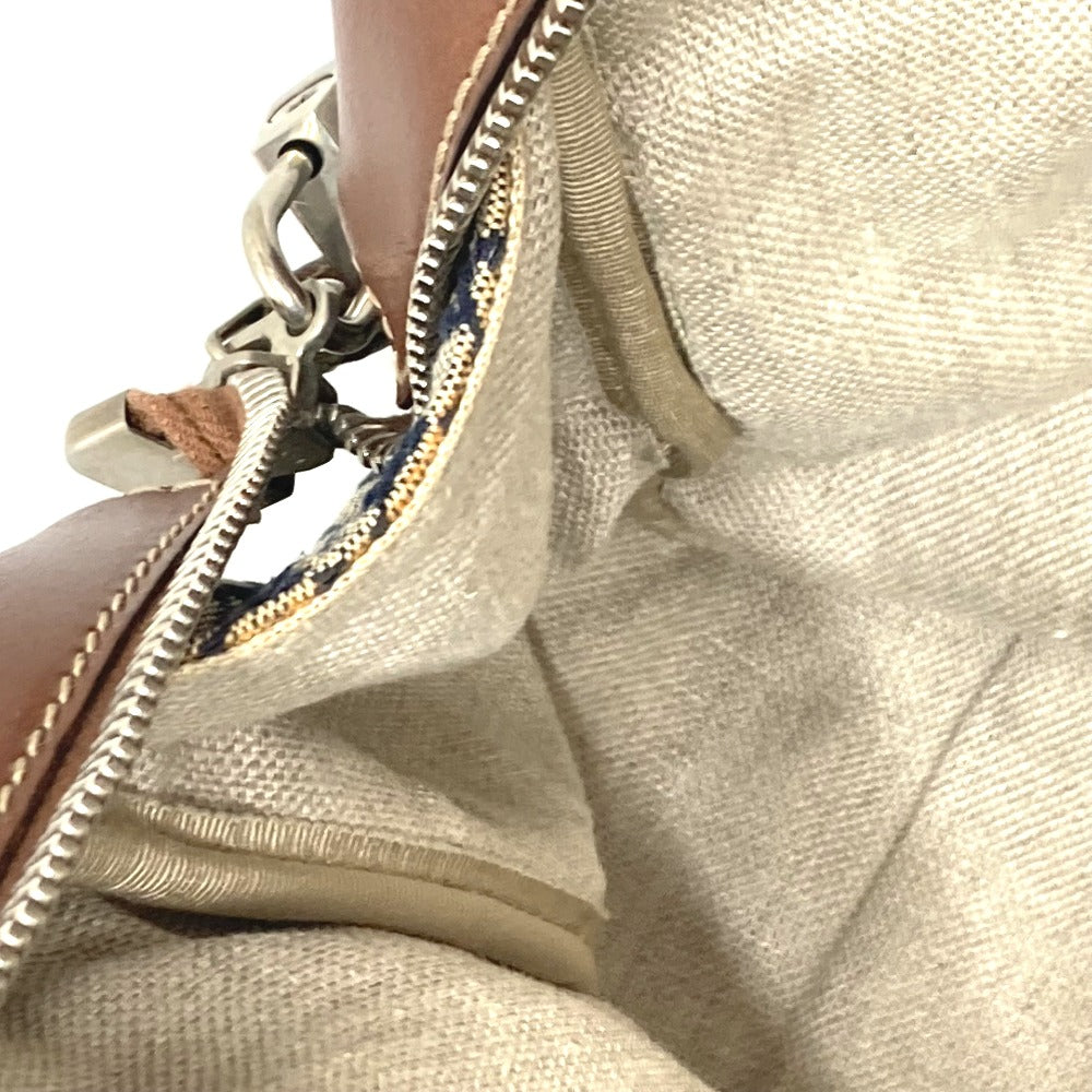 GUCCI Boston Duffel bag 231838 Leather / canvas Brown x gray Diamante