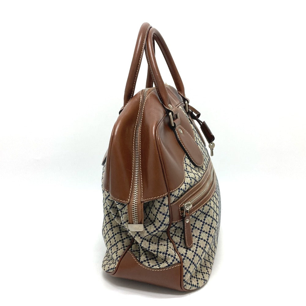 GUCCI Boston Duffel bag 231838 Leather / canvas Brown x gray Diamante