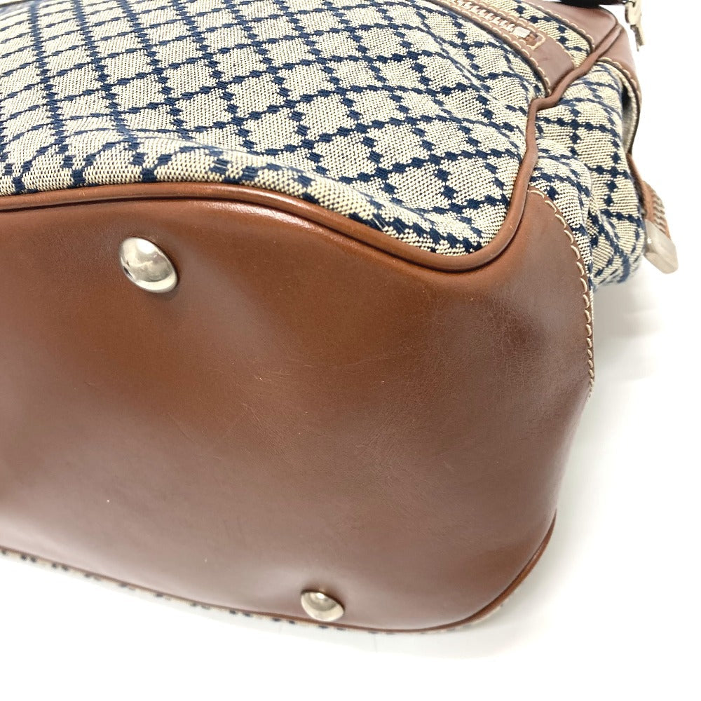 GUCCI Boston Duffel bag 231838 Leather / canvas Brown x gray Diamante