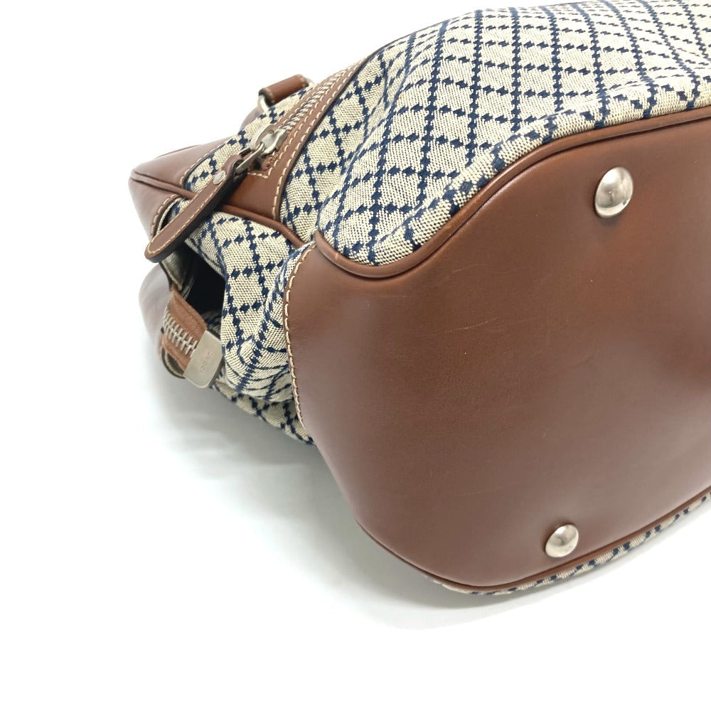 GUCCI Boston Duffel bag 231838 Leather / canvas Brown x gray Diamante