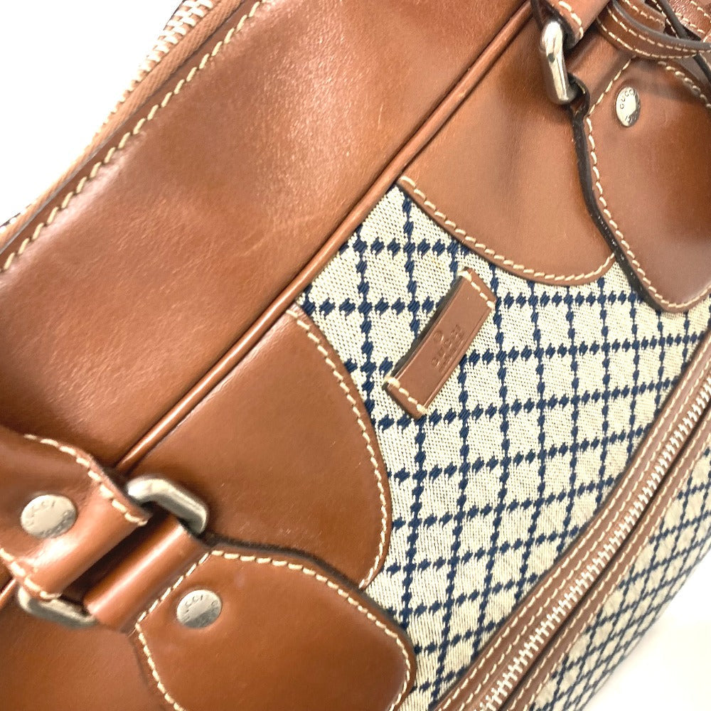 GUCCI Boston Duffel bag 231838 Leather / canvas Brown x gray Diamante