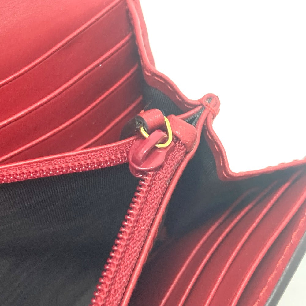 GUCCI Long Wallet Purse 476084 leather Red Sylvie Continental