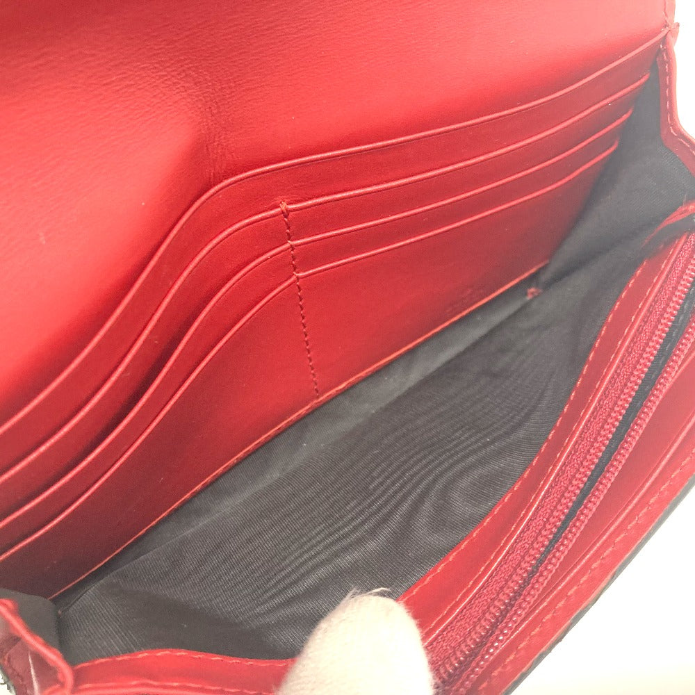 GUCCI Long Wallet Purse 476084 leather Red Sylvie Continental