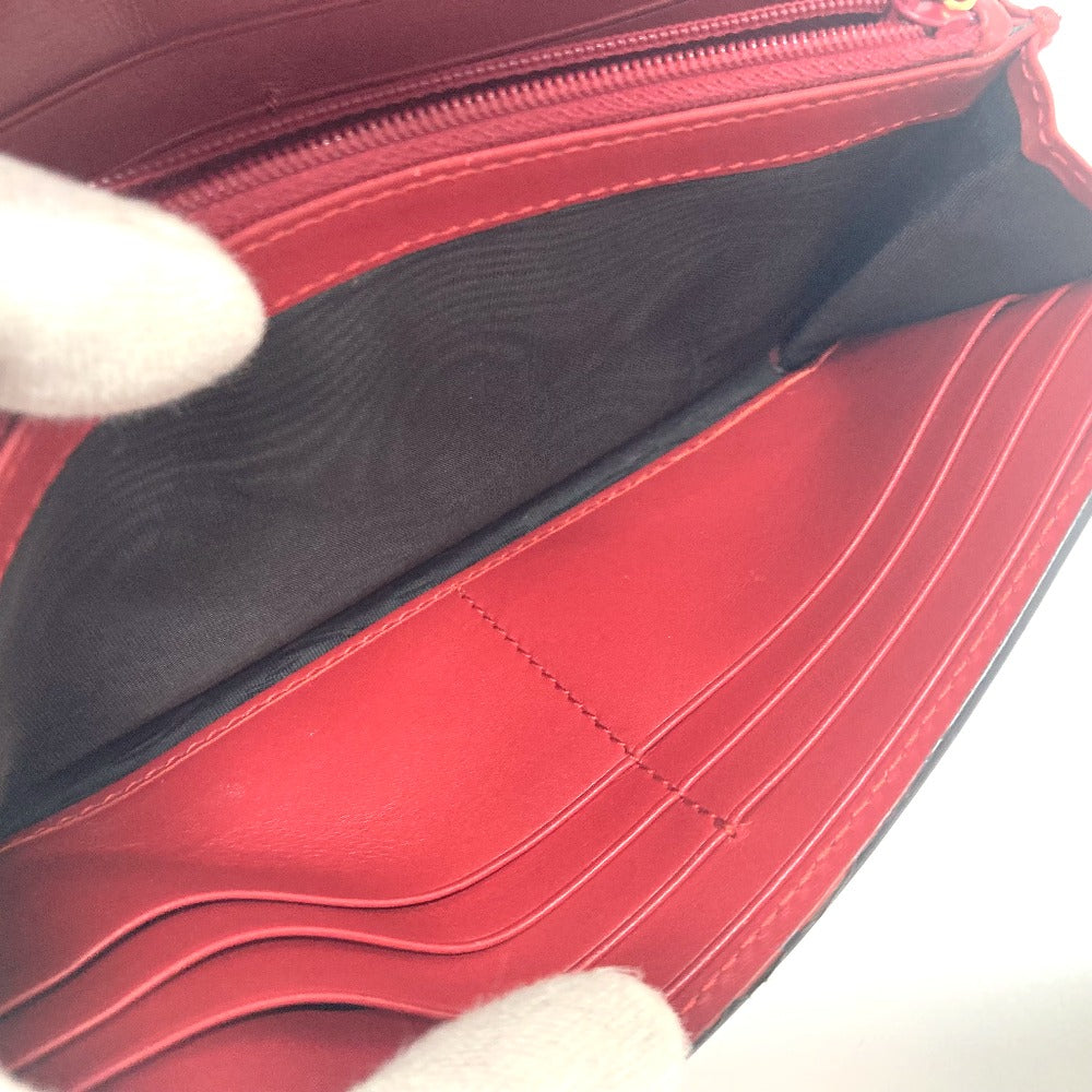 GUCCI Long Wallet Purse 476084 leather Red Sylvie Continental