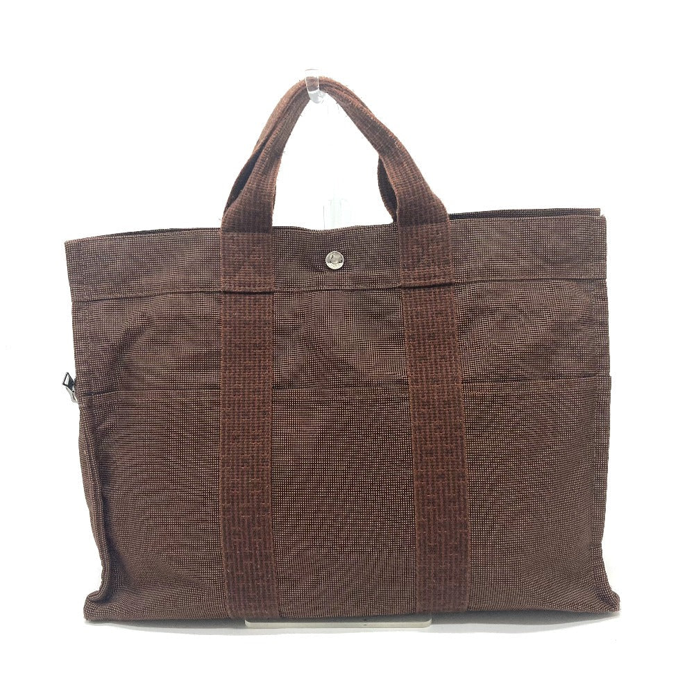 HERMES Tote Bag canvas Brown Her LineTote MM Women Used