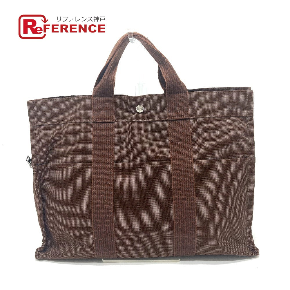HERMES Tote Bag canvas Brown Her LineTote MM Women Used