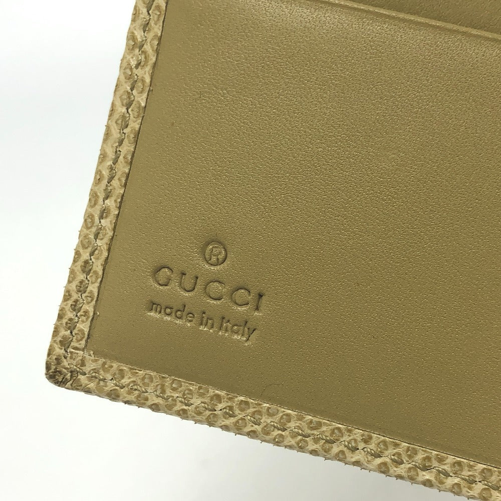 GUCCI Folded wallet leather beige GG Marmont logo Women Used