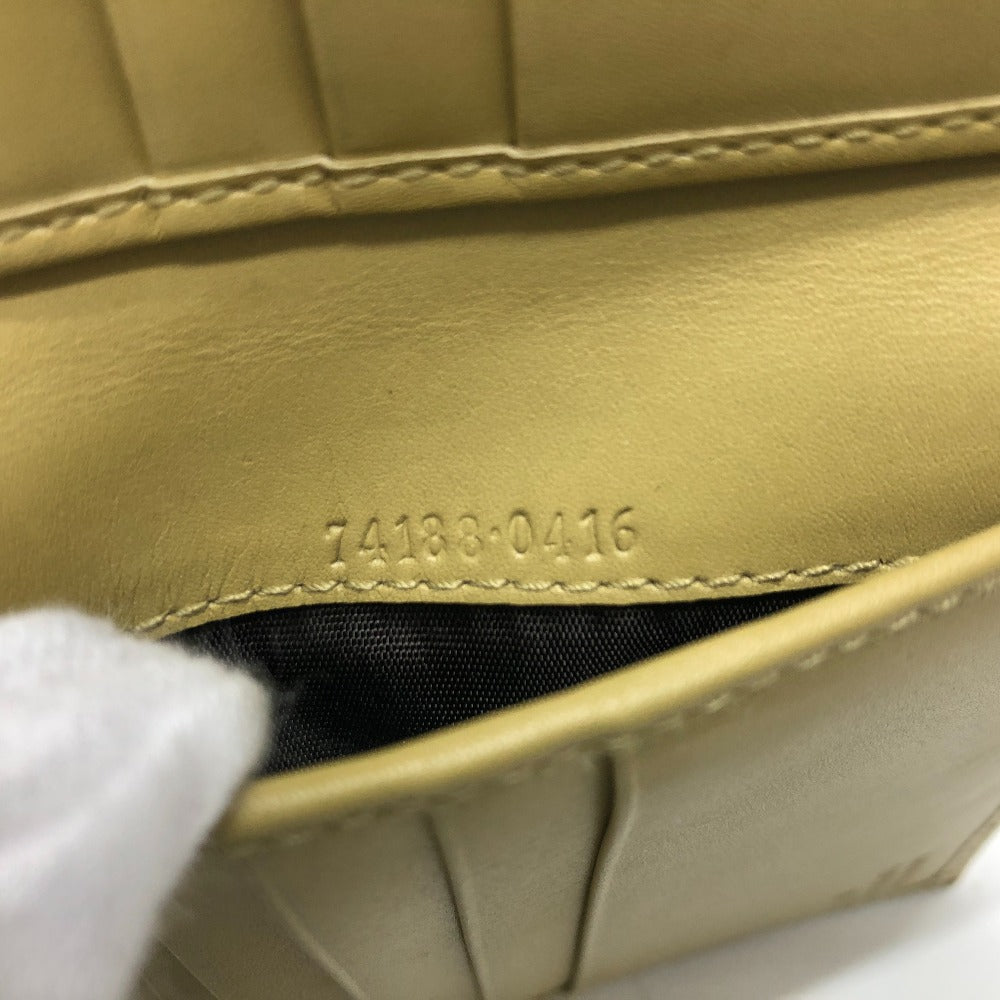 GUCCI Folded wallet leather beige GG Marmont logo Women Used