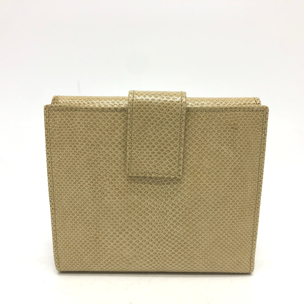 GUCCI Folded wallet leather beige GG Marmont logo Women Used