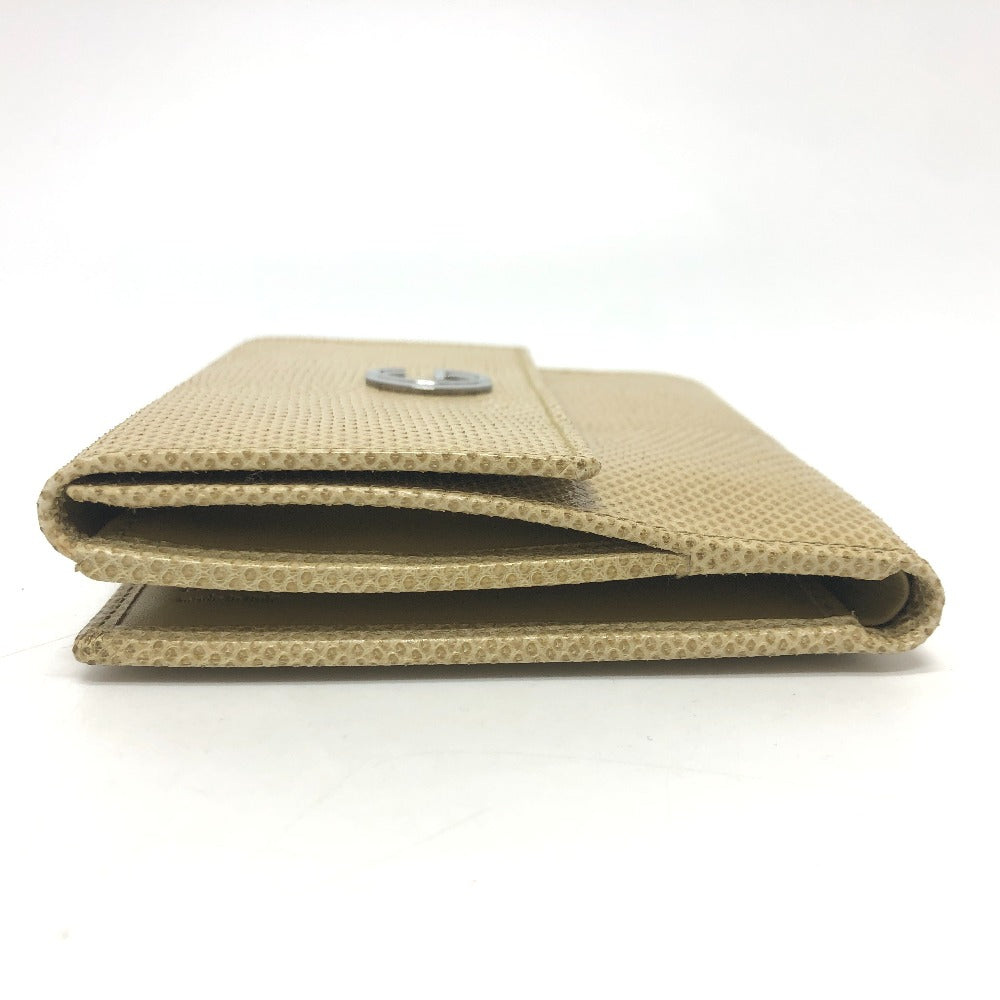 GUCCI Folded wallet leather beige GG Marmont logo Women Used