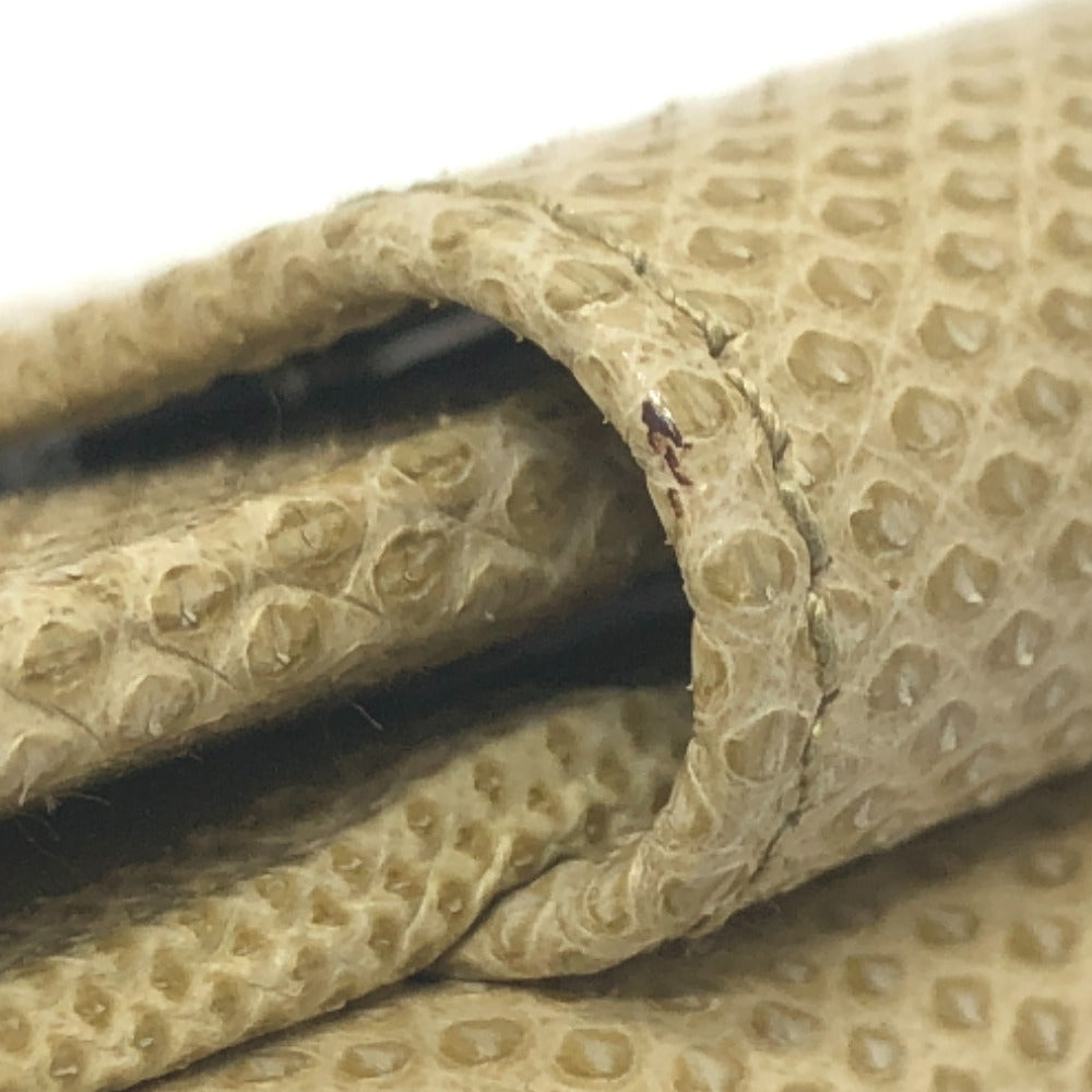 GUCCI Folded wallet leather beige GG Marmont logo Women Used