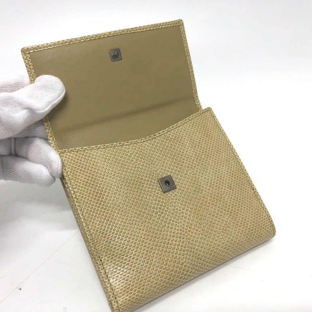 GUCCI Folded wallet leather beige GG Marmont logo Women Used
