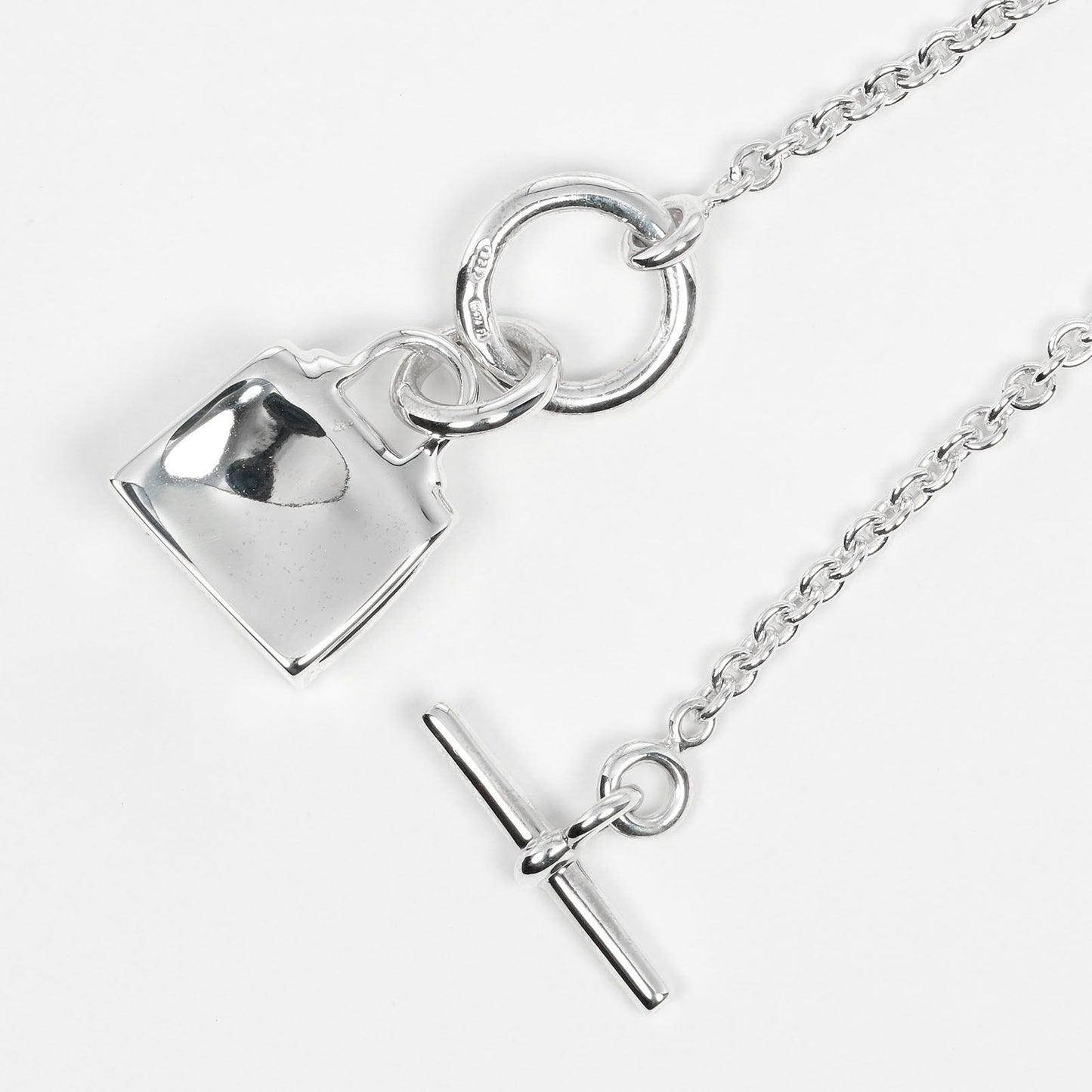 HERMES Necklace Silver925 Silver Amulet Kelly Women Used
