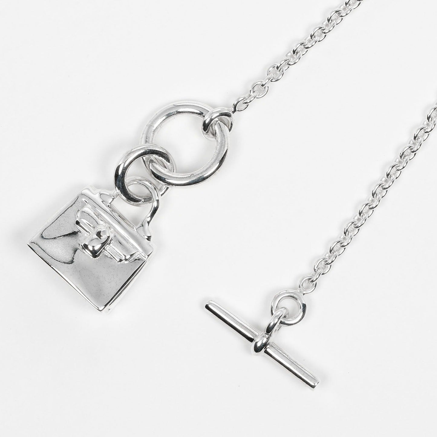HERMES Necklace Silver925 Silver Amulet Kelly Women Used