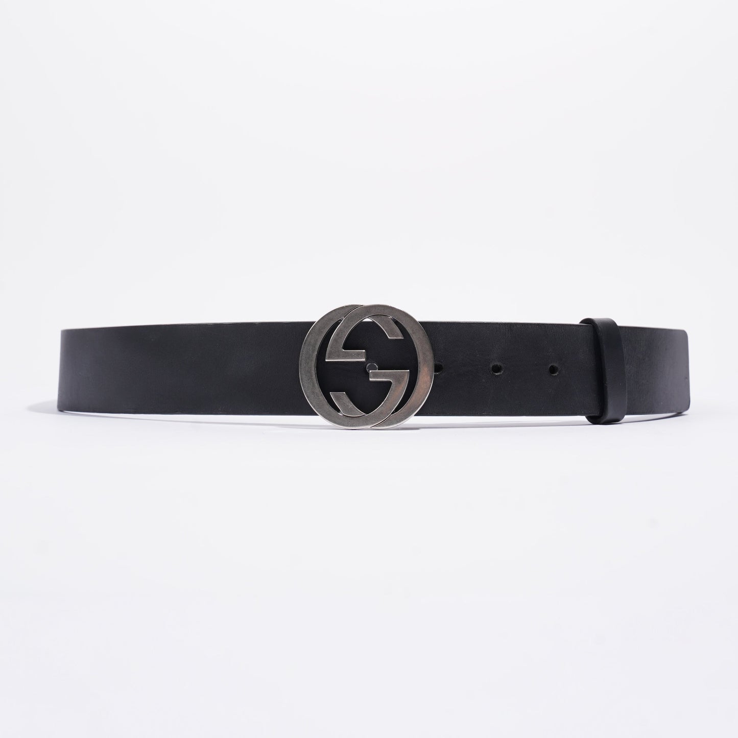 Gucci Interlocking GG Belt Black Leather 95cm 38"