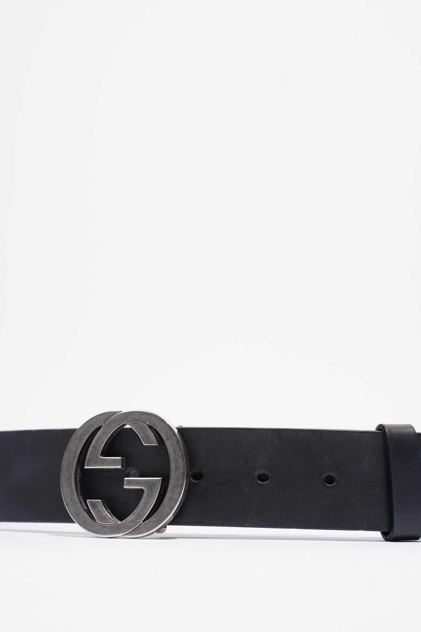 Gucci Interlocking GG Belt Black Leather 95cm 38"