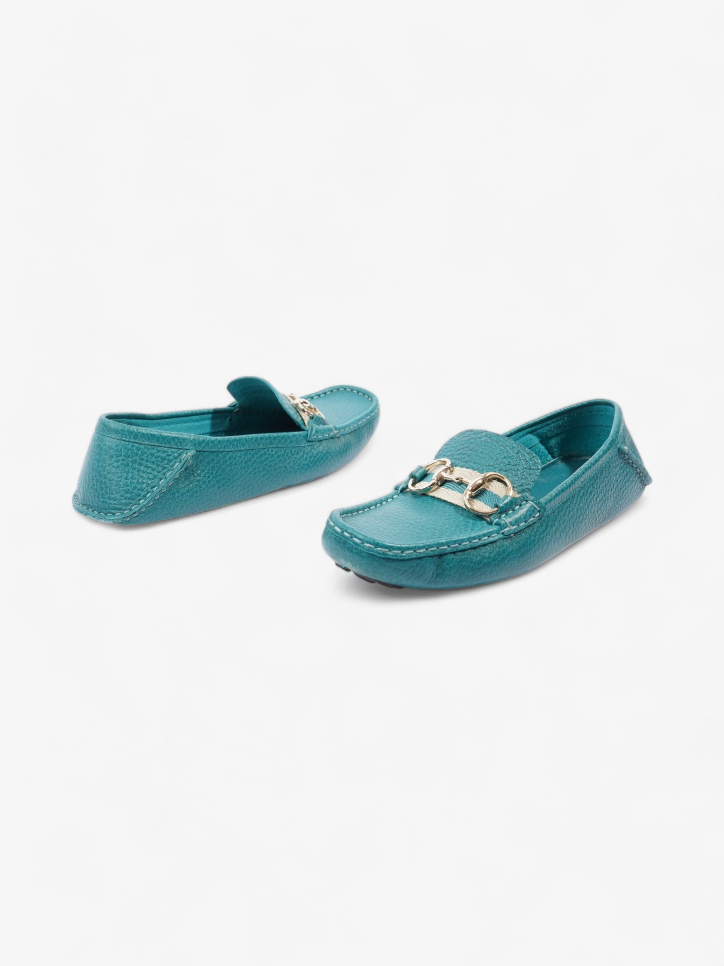 Gucci Horsebit Slip On Loafers Turquoise Blue  Leather EU 39 UK 6