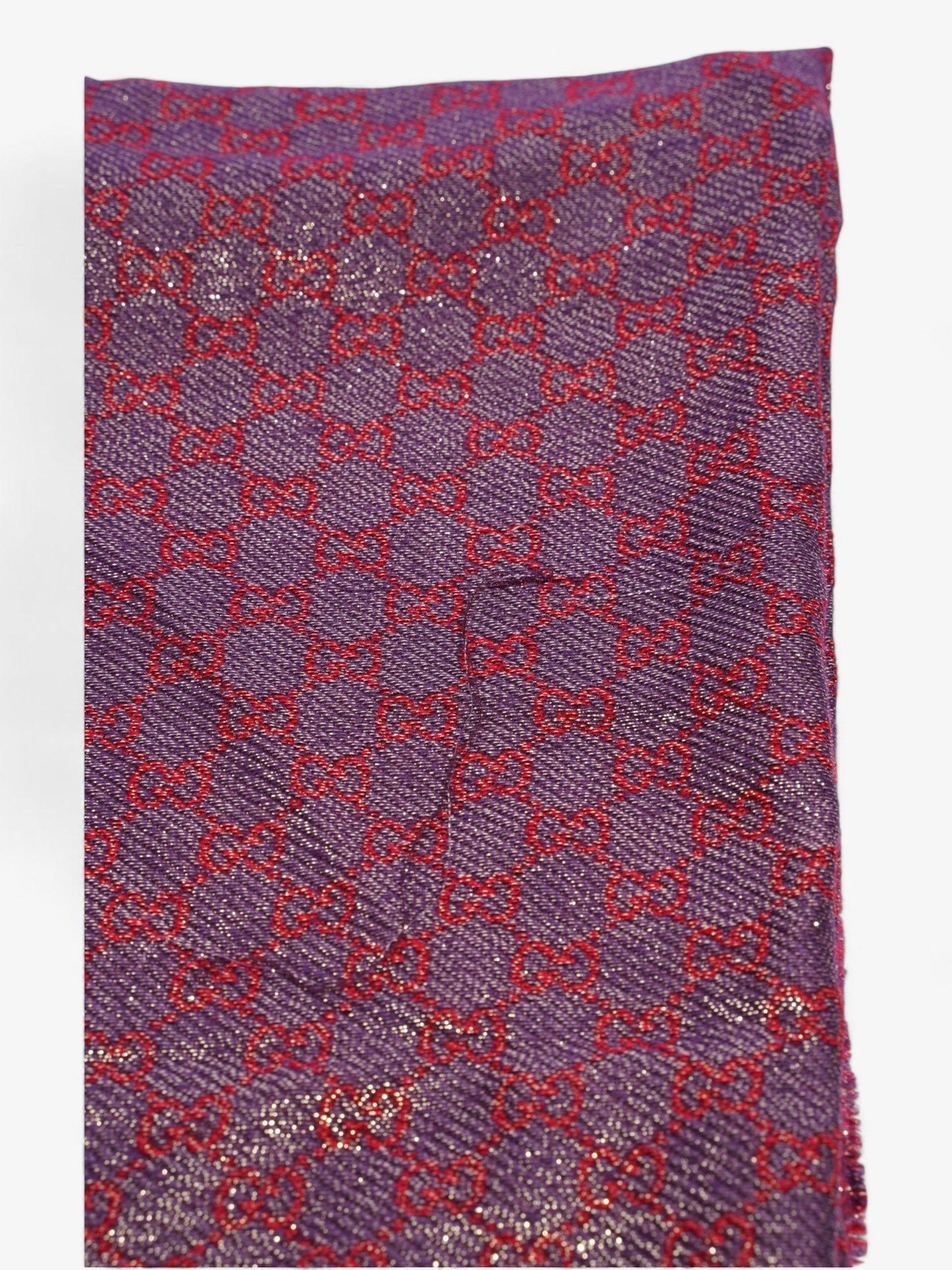 Gucci GG Scarf Purple / Red Silk