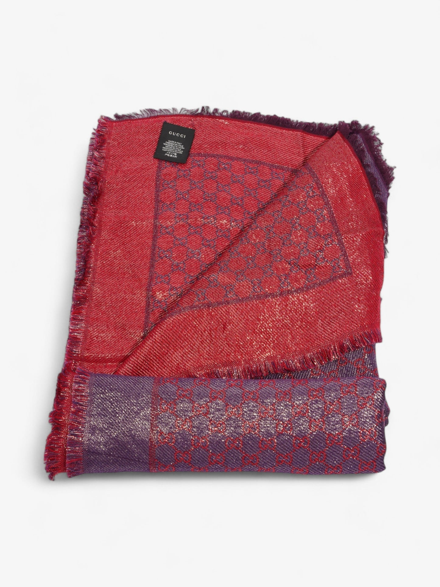 Gucci GG Scarf Purple / Red Silk