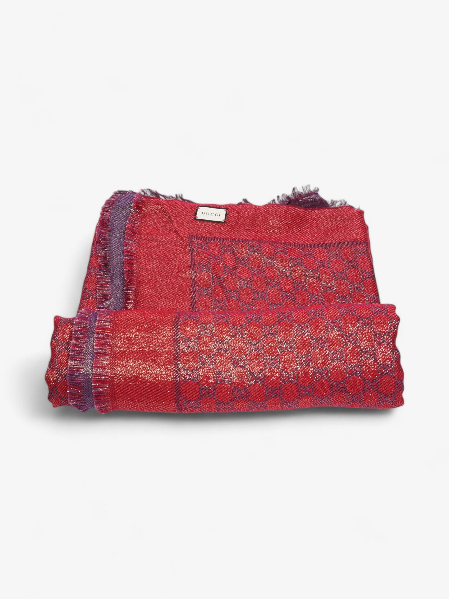 Gucci GG Scarf Purple / Red Silk