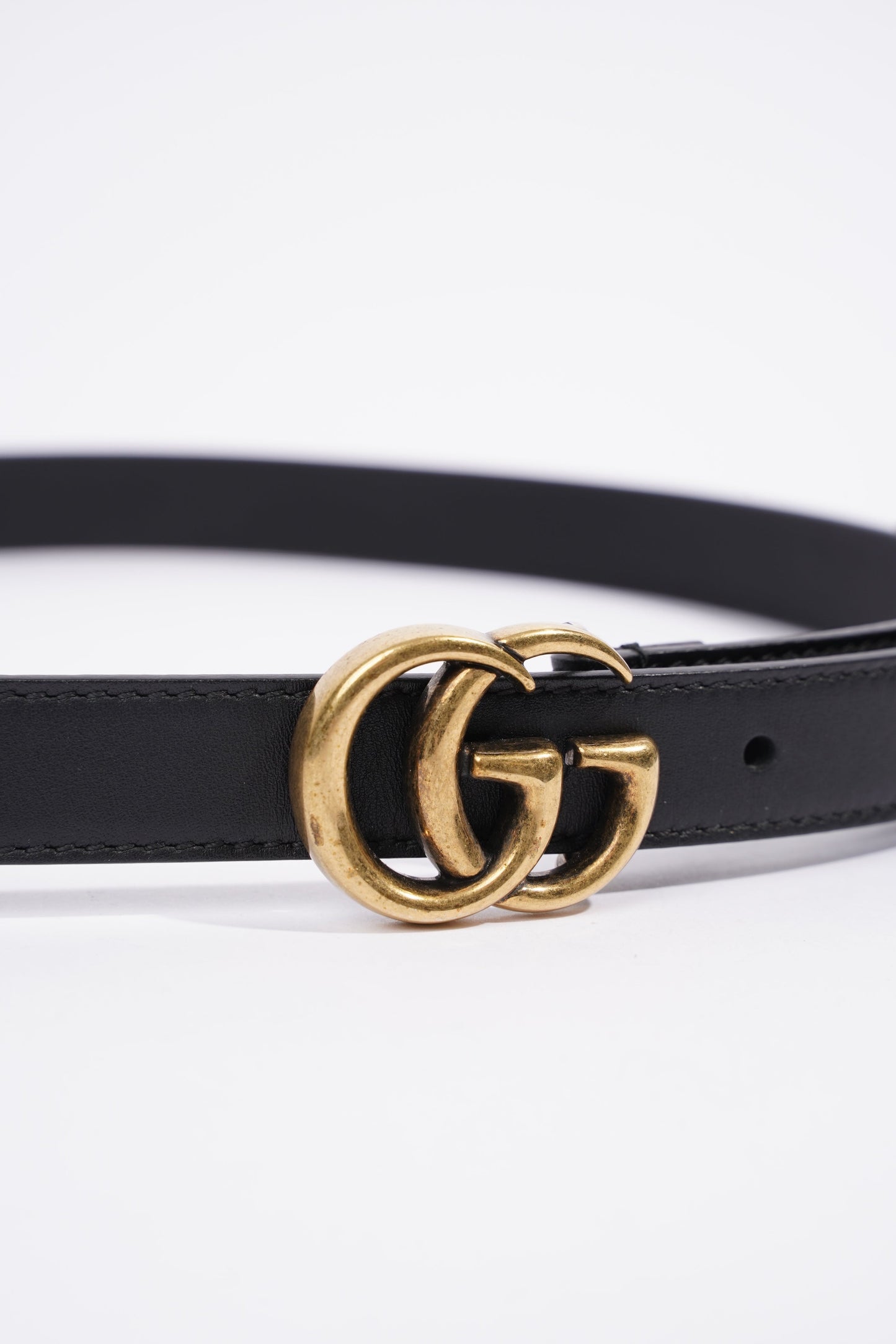 Gucci Thin GG Belt Black Leather 75cm 30"