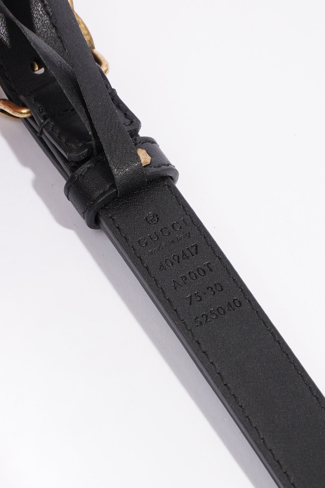 Gucci Thin GG Belt Black Leather 75cm 30"