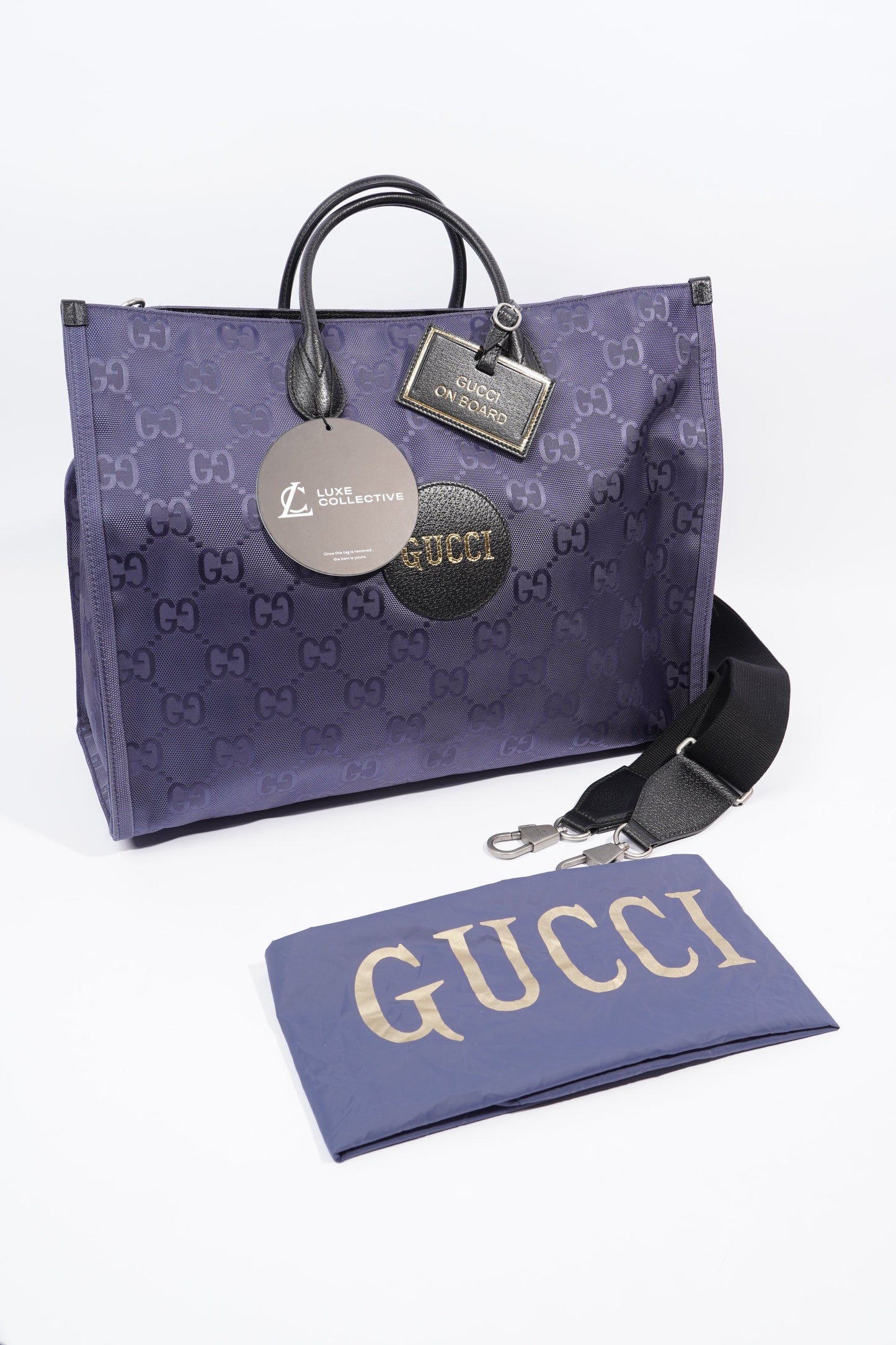 Gucci GG Off The Grid Tote Navy Nylon Large
