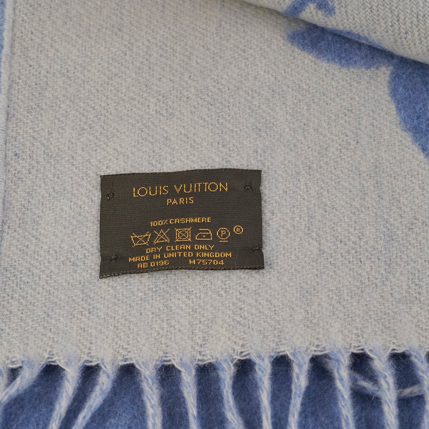 Louis Vuitton Blue Cashmere Scarf