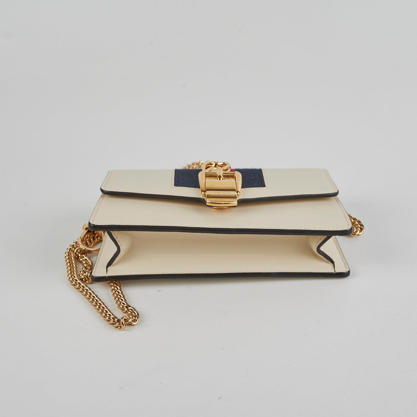 Gucci Super Mini Sylvie White Chain Crossbody