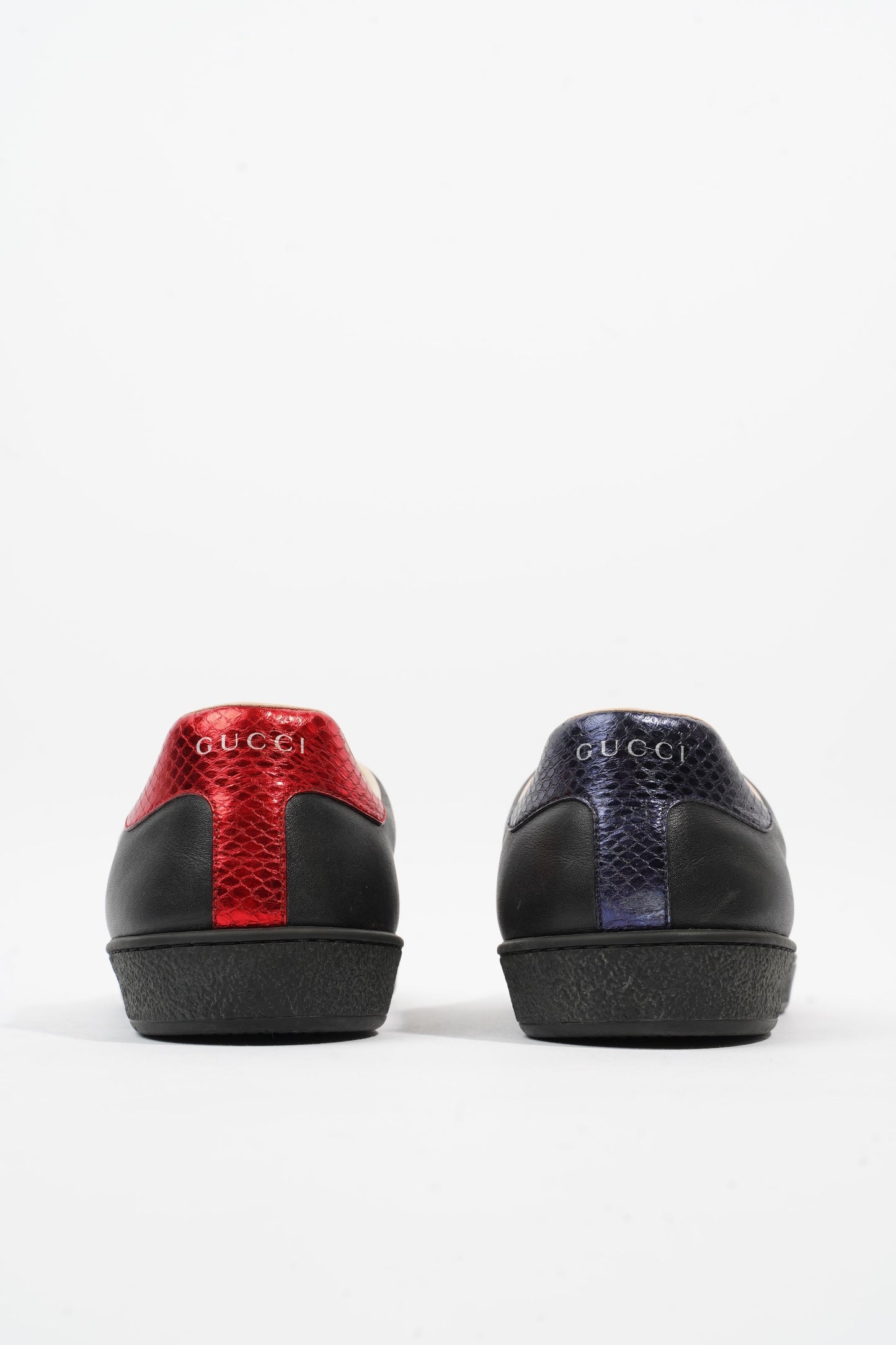 Gucci Ace Embroidered Black / Red / Navy Leather EU 42 UK 8
