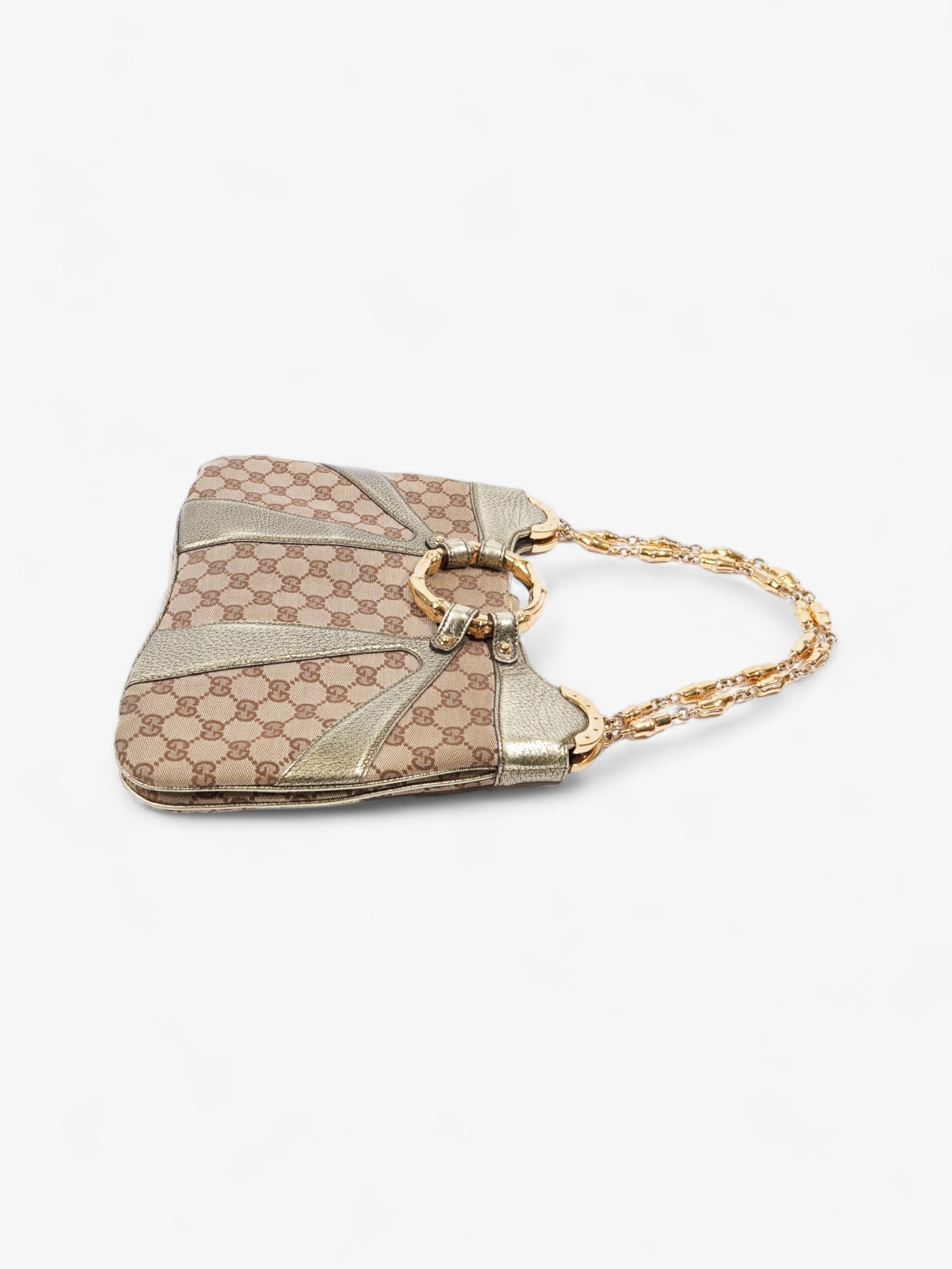 Gucci x Tom Ford Bamboo Chain Shoulder Bag GG Supreme / Metallic Canvas