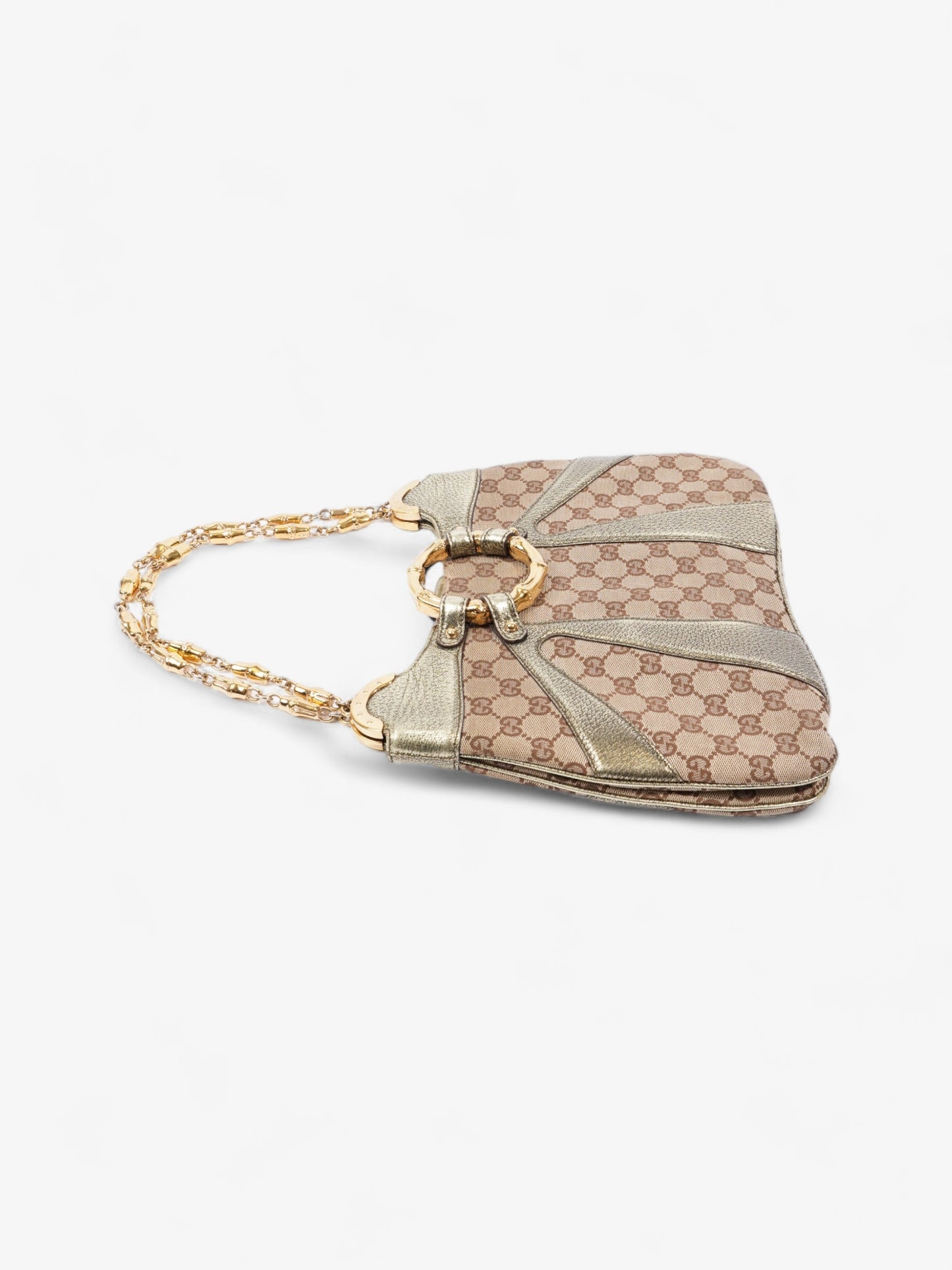 Gucci x Tom Ford Bamboo Chain Shoulder Bag GG Supreme / Metallic Canvas