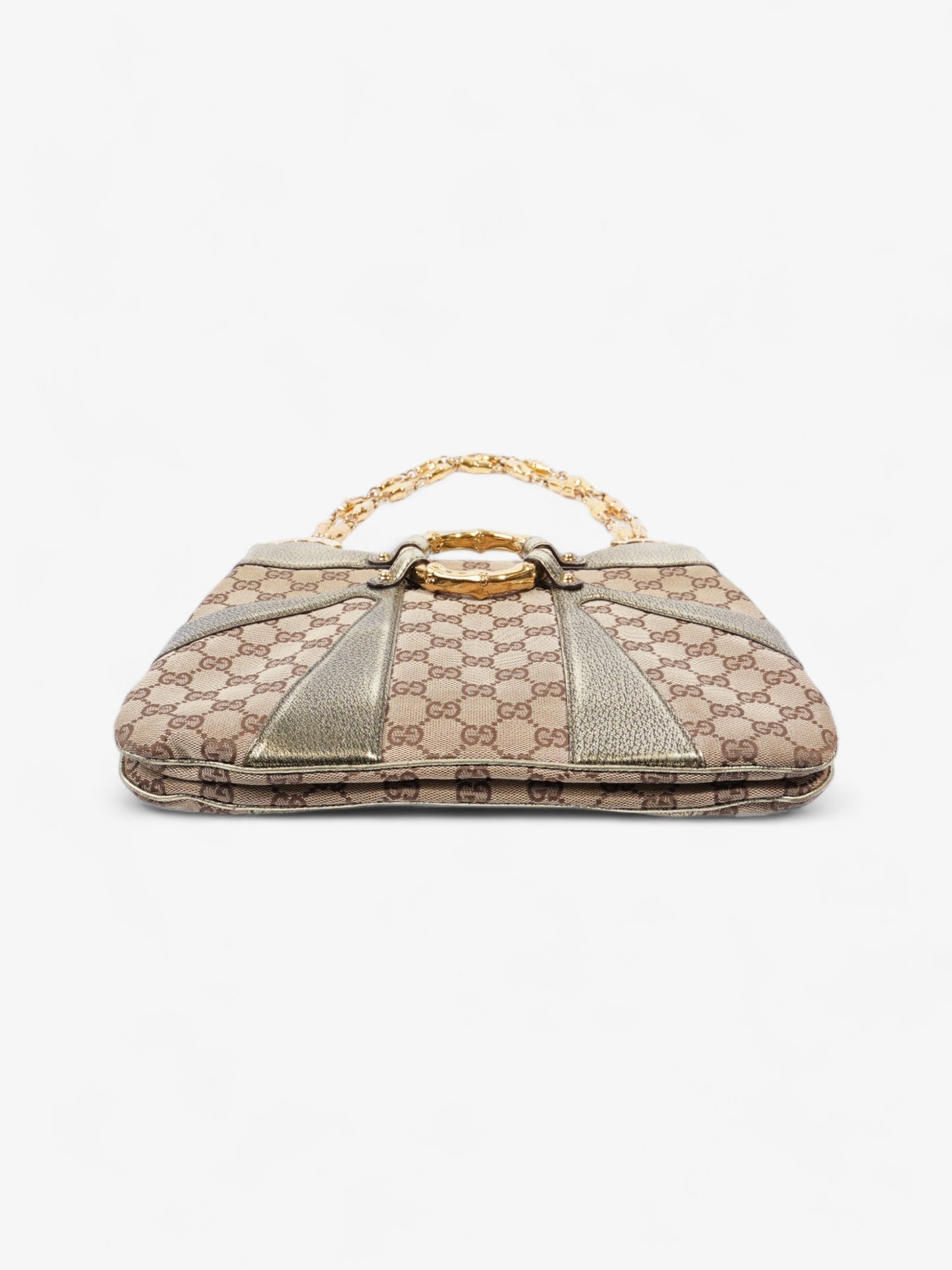 Gucci x Tom Ford Bamboo Chain Shoulder Bag GG Supreme / Metallic Canvas