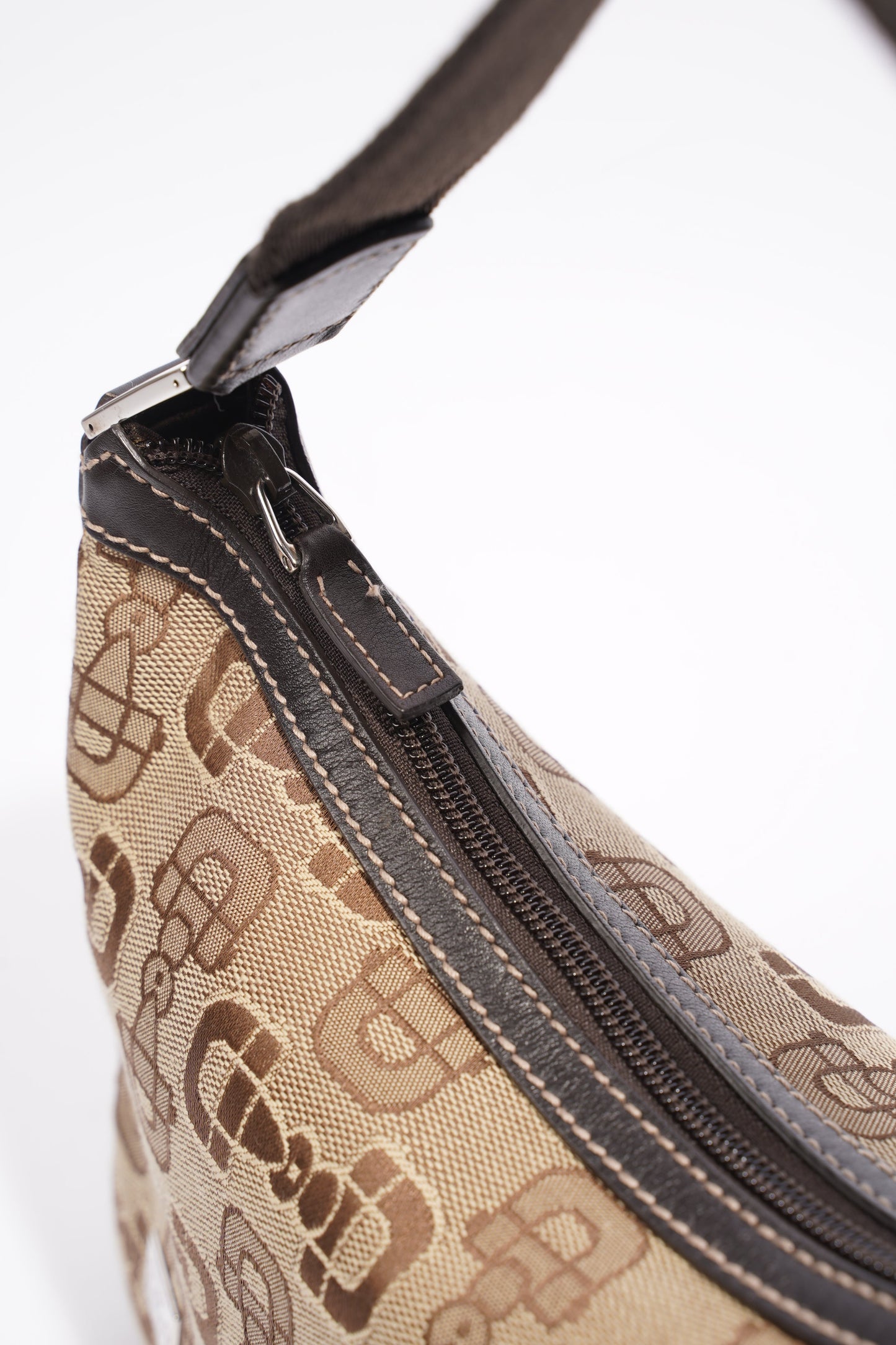 Gucci Horsebit Canvas Brown Canvas Small