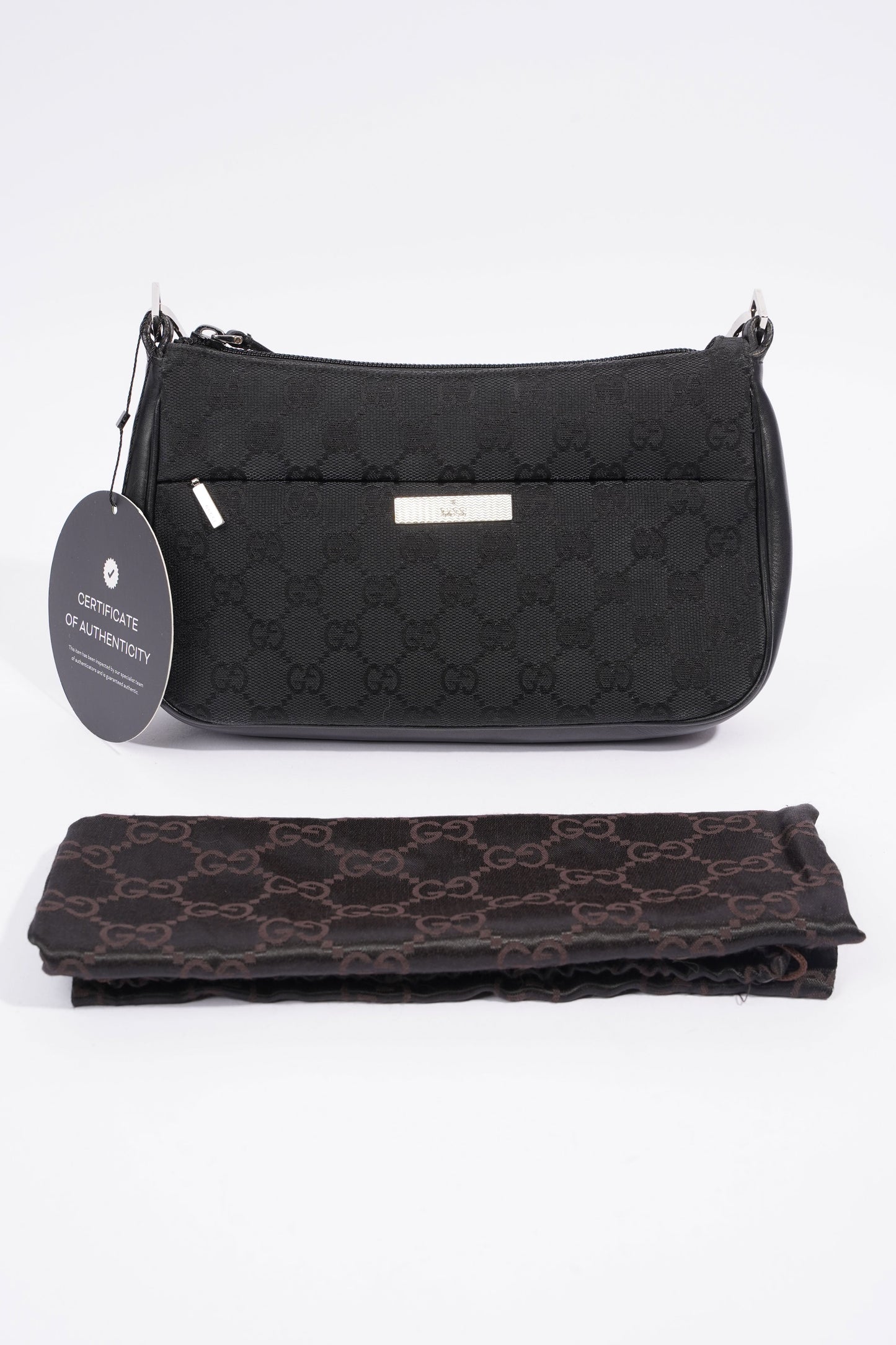 Gucci GG Bamboo Shoulder Bag Black Canvas