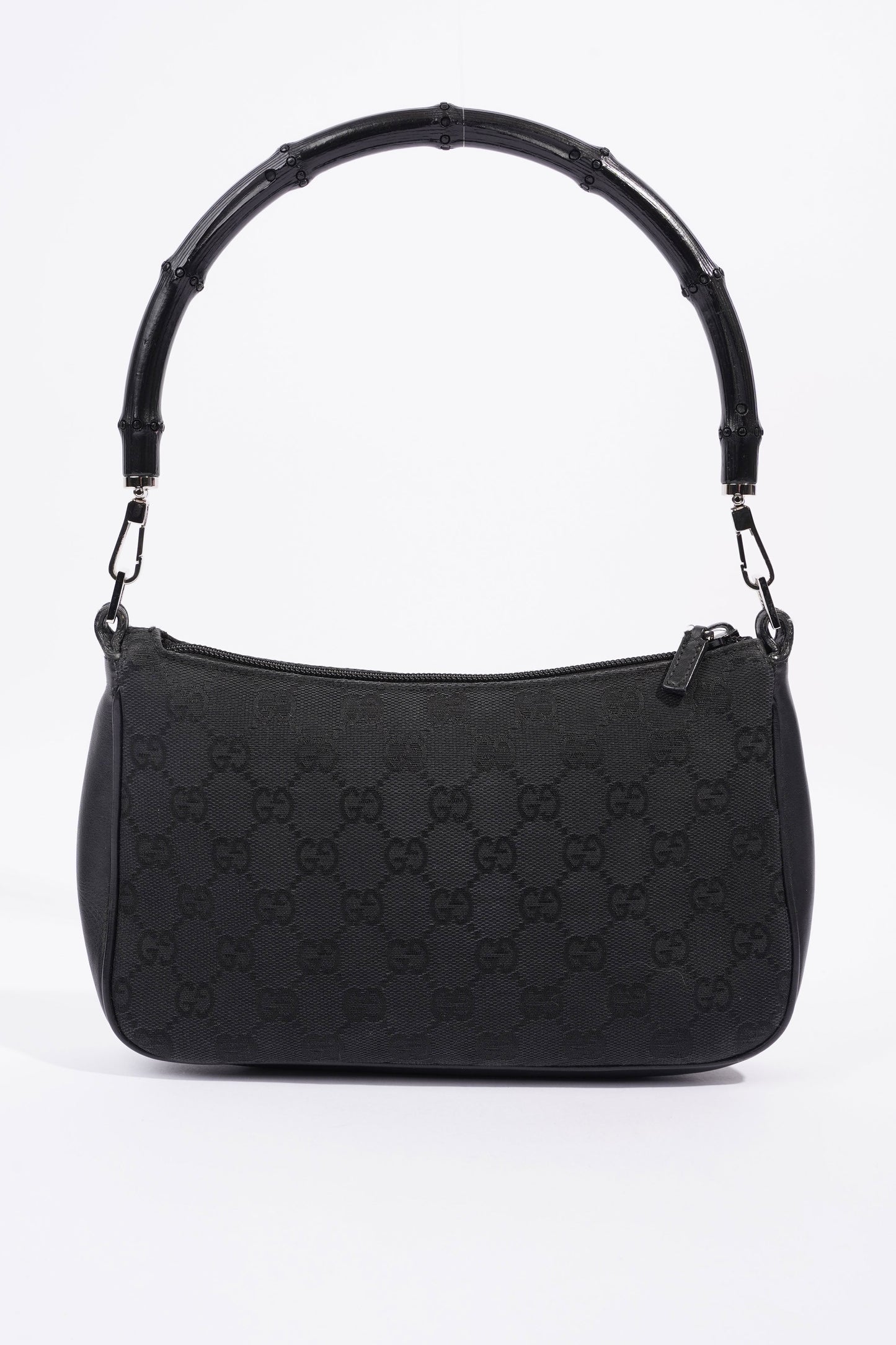 Gucci GG Bamboo Shoulder Bag Black Canvas